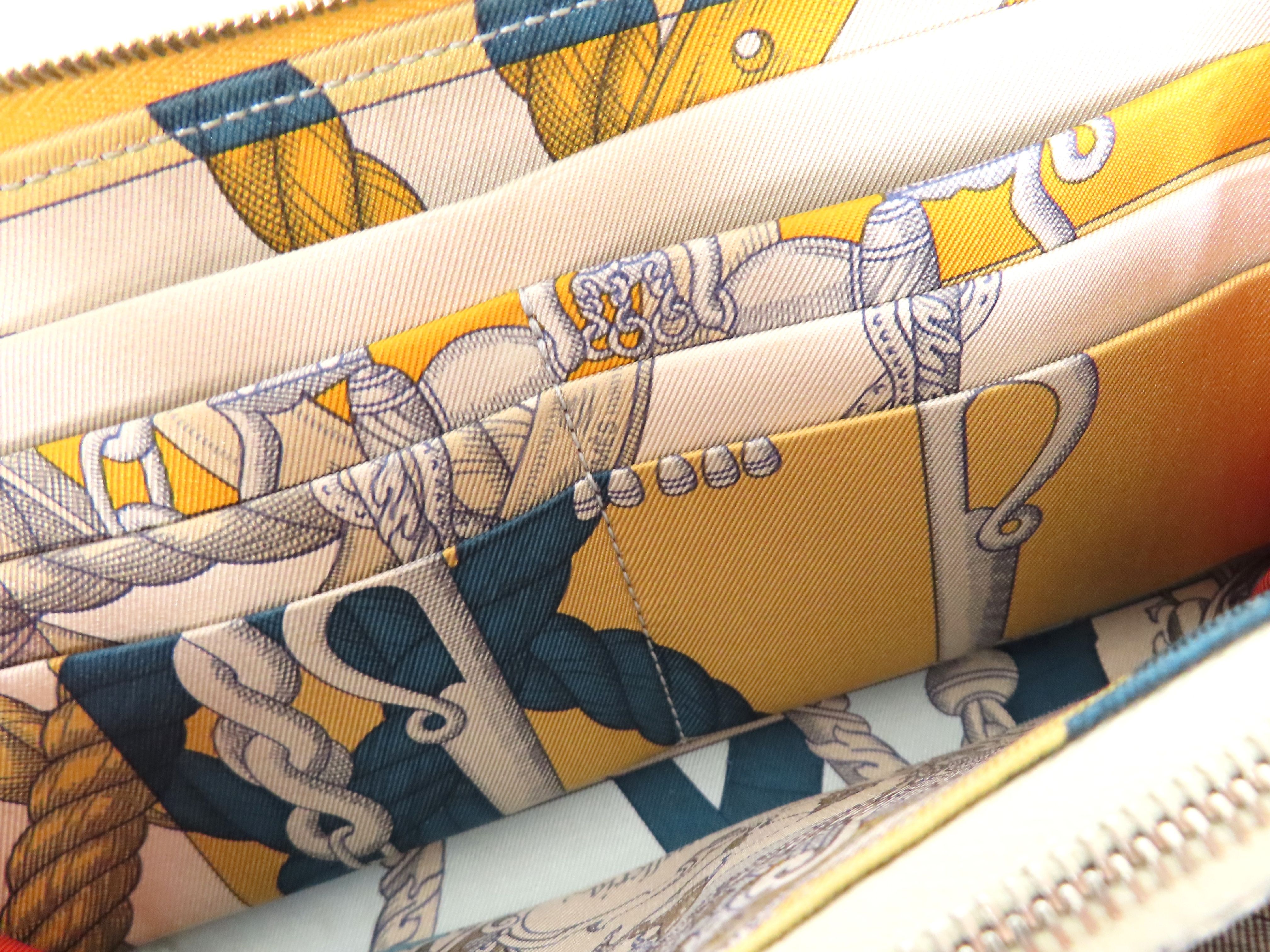 Azap Long Silk In Epsom Leather Wallet, D Stamp, Yellow Leather, Silver Hardware — view 12