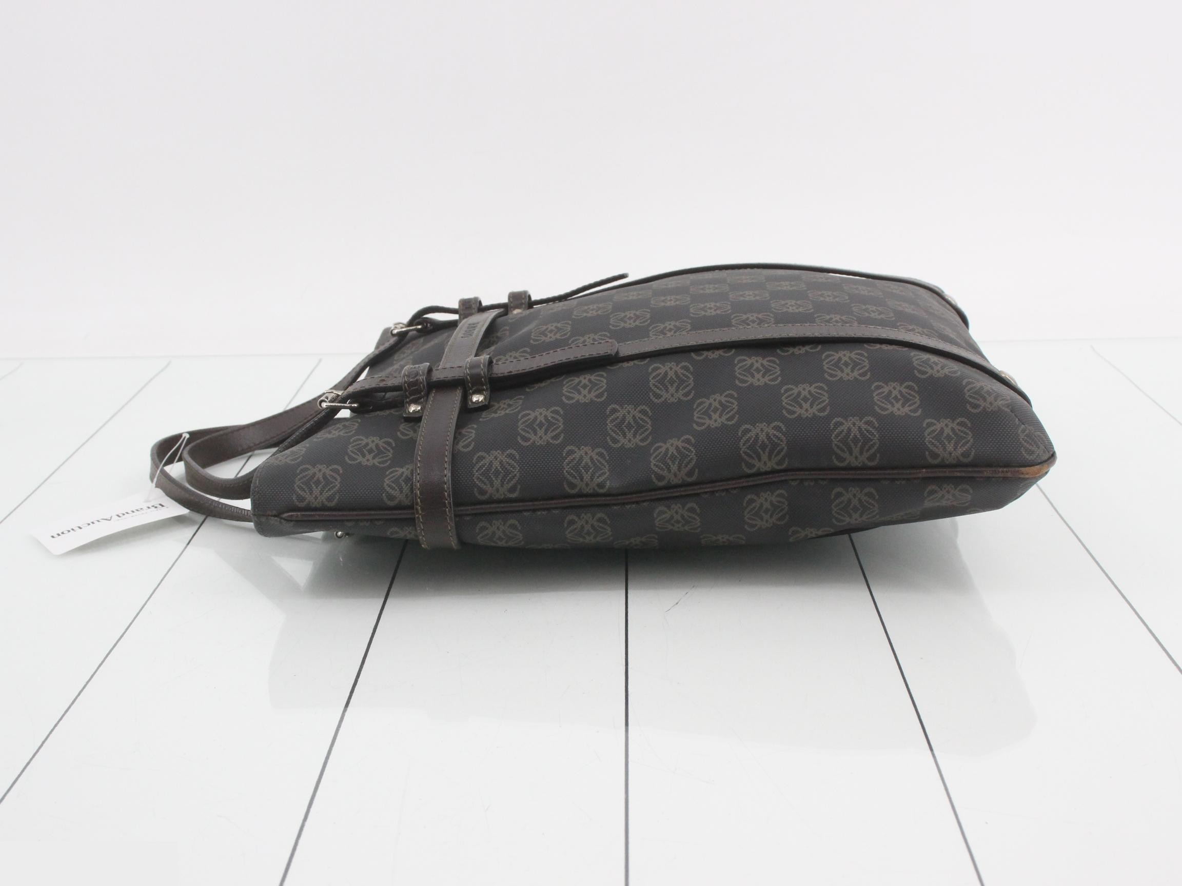 Anagram Tote Bag Repeat - Black/Dark Brown PVC Leather — view 4