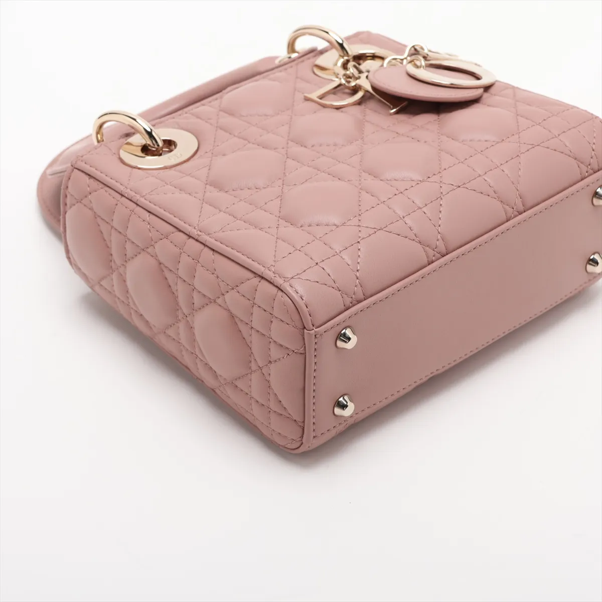 Cannage Lady Dior Mini Leather 2-Way Handbag Pink Lucky Star — view 4