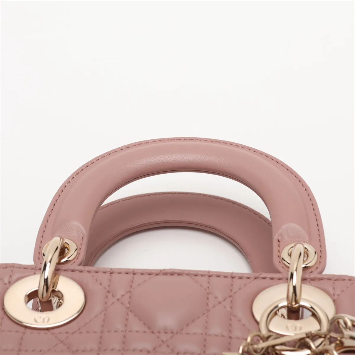 Cannage Lady Dior Mini Leather 2-Way Handbag Pink Lucky Star — view 6