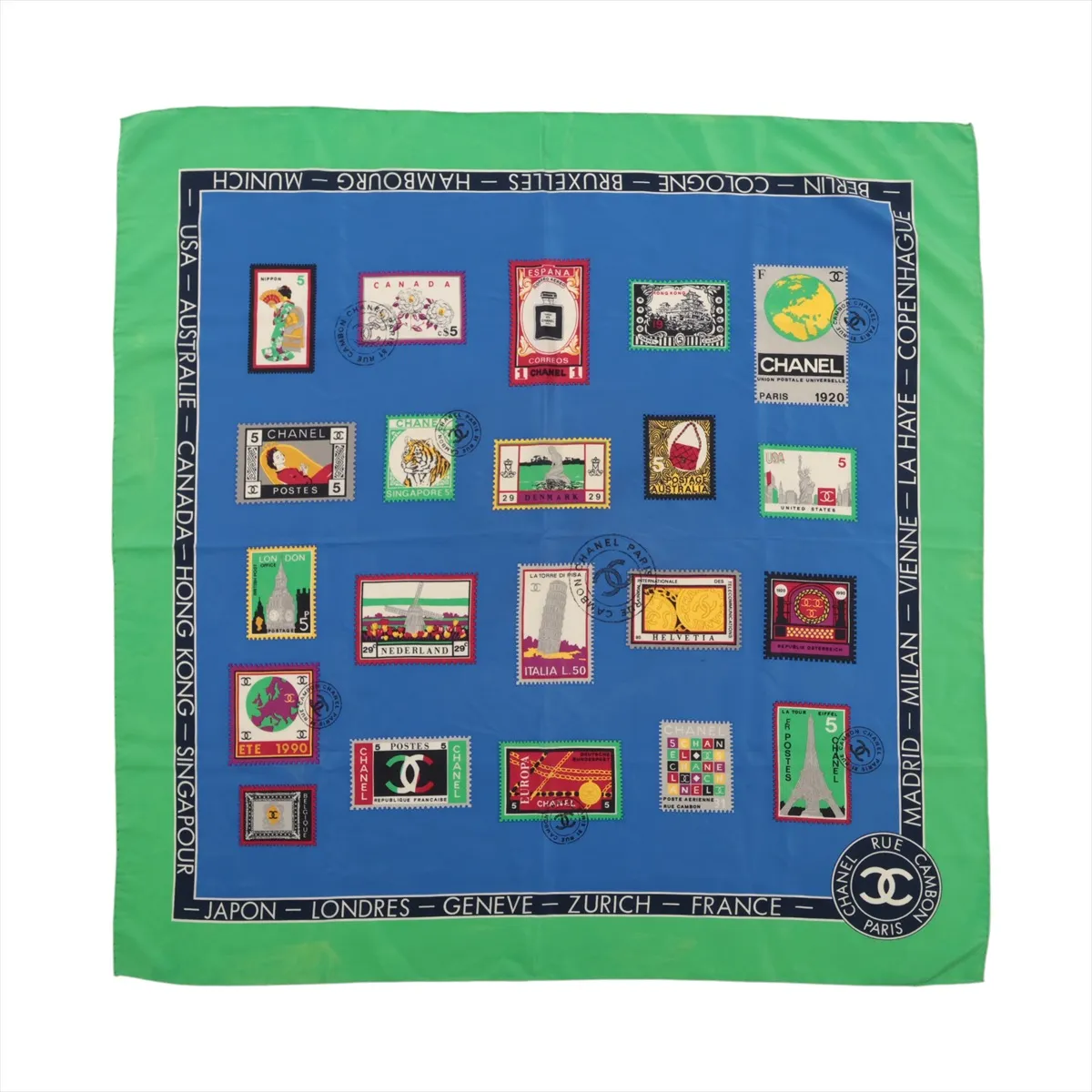 Coco Mark Icon Scarf, Silk, Multicolor. Shows signs of wear, including snags, loose threads,