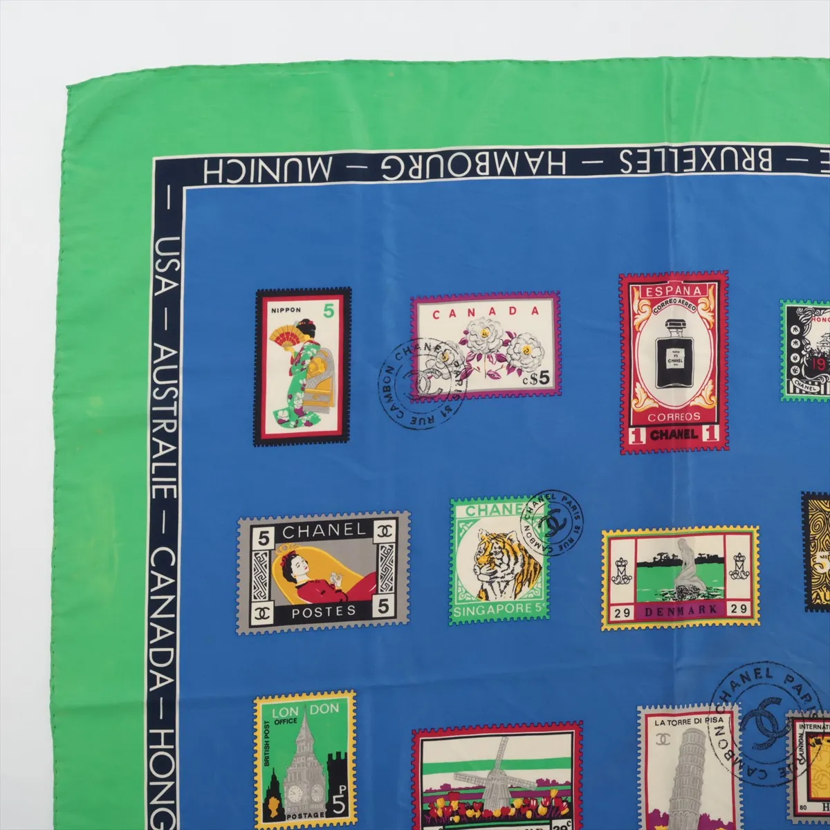Coco Mark Icon Scarf, Silk, Multicolor. Shows signs of wear, including snags, loose threads, — view 2