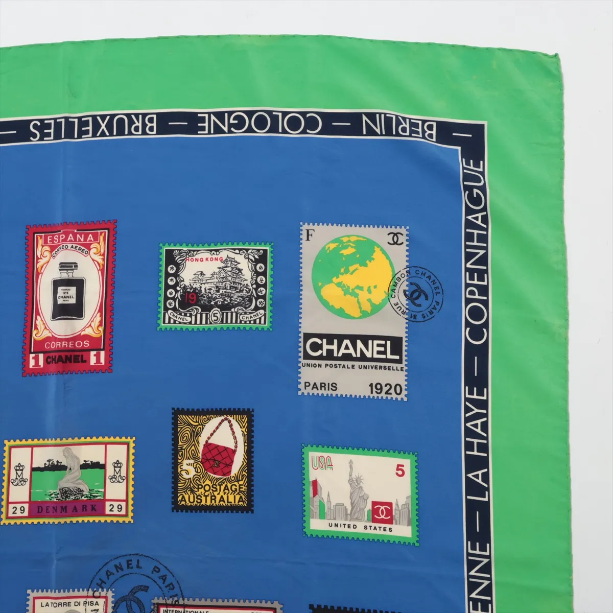 Coco Mark Icon Scarf, Silk, Multicolor. Shows signs of wear, including snags, loose threads, — view 3