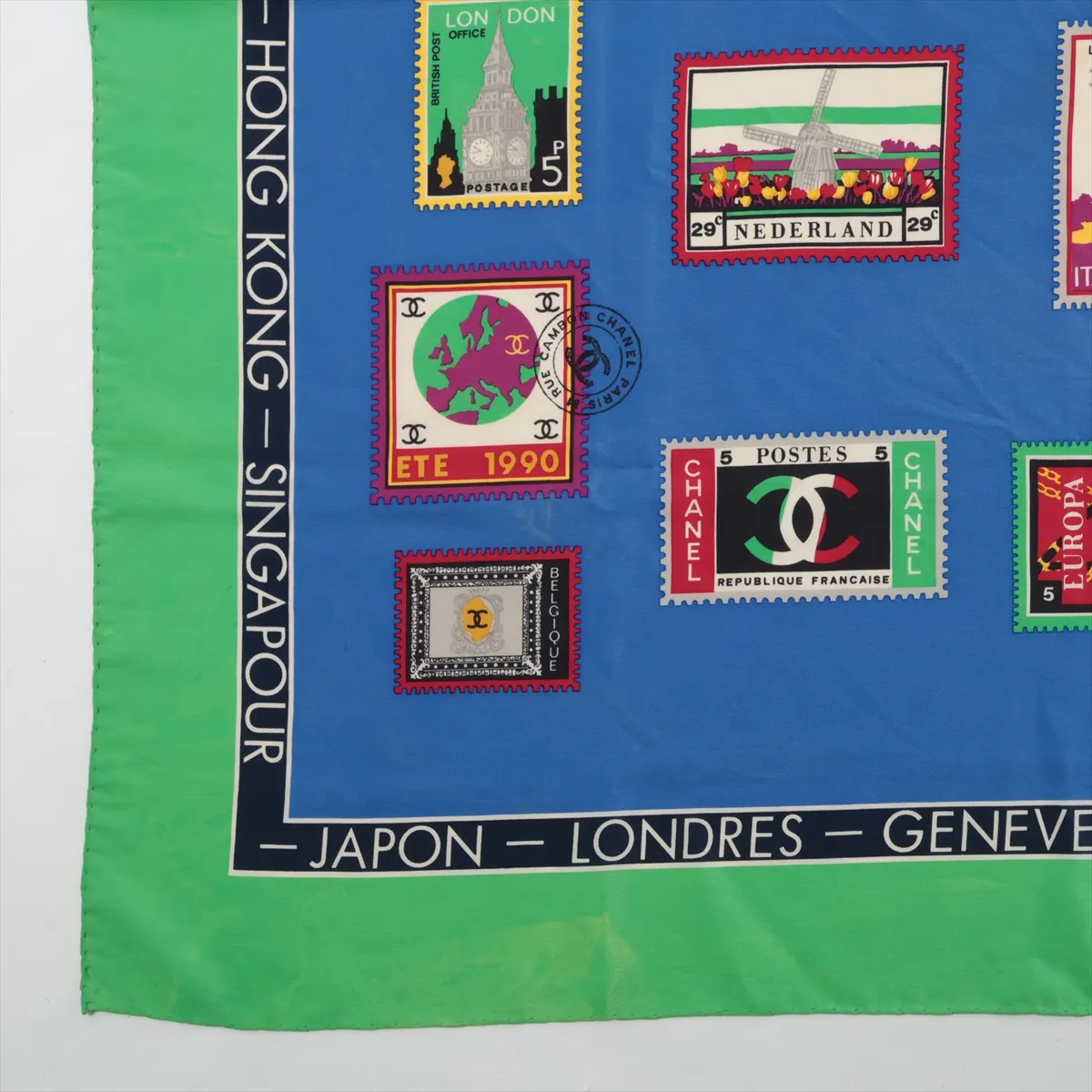 Coco Mark Icon Scarf, Silk, Multicolor. Shows signs of wear, including snags, loose threads, — view 5