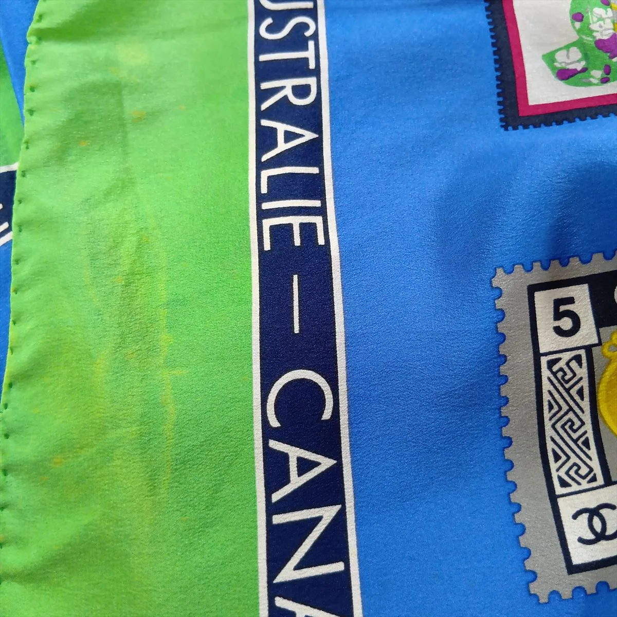 Coco Mark Icon Scarf, Silk, Multicolor. Shows signs of wear, including snags, loose threads, — view 10