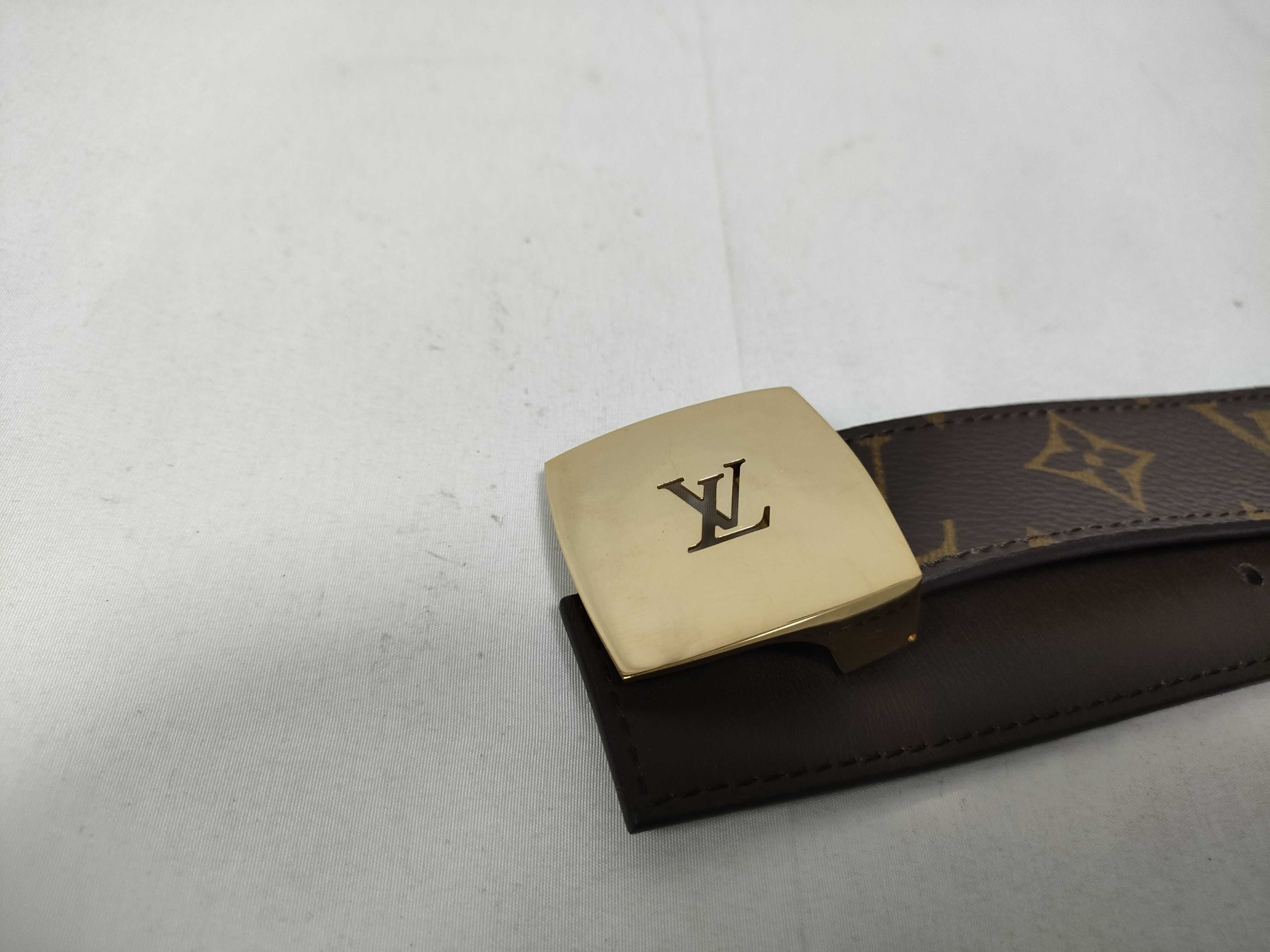 Monogram Louis Vuitton Monogram Ceinture LV Cut Gold Buckle Belt — view 3
