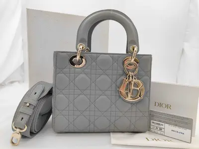 Grey Lambskin Lady ABCDior 2-Way Bag