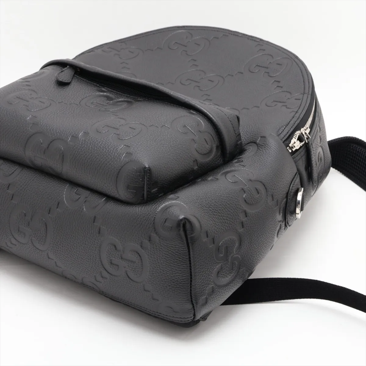 Jumbo GG Leather Backpack/Rucksack, Black 819065 — view 3