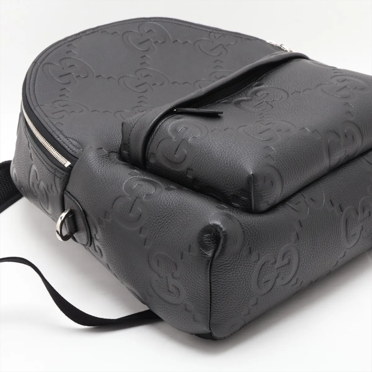 Jumbo GG Leather Backpack/Rucksack, Black 819065 — view 4