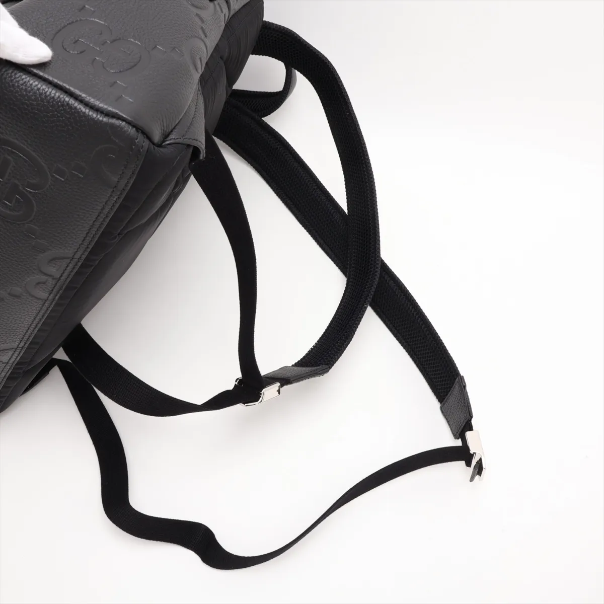 Jumbo GG Leather Backpack/Rucksack, Black 819065 — view 6