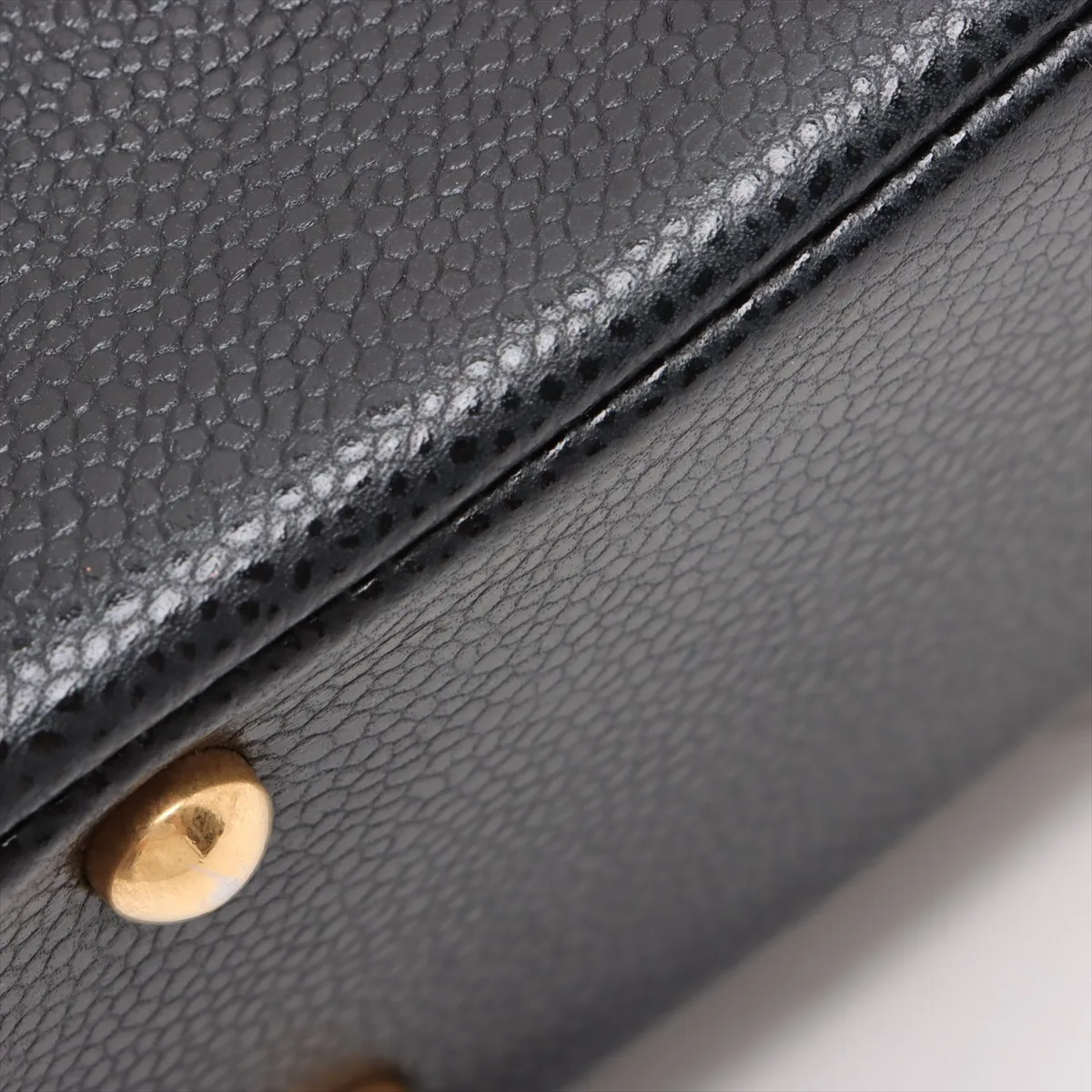 Matelasse caviar skin 2WAY handbag top handle black gold hardware 24492796 24th series — view 12