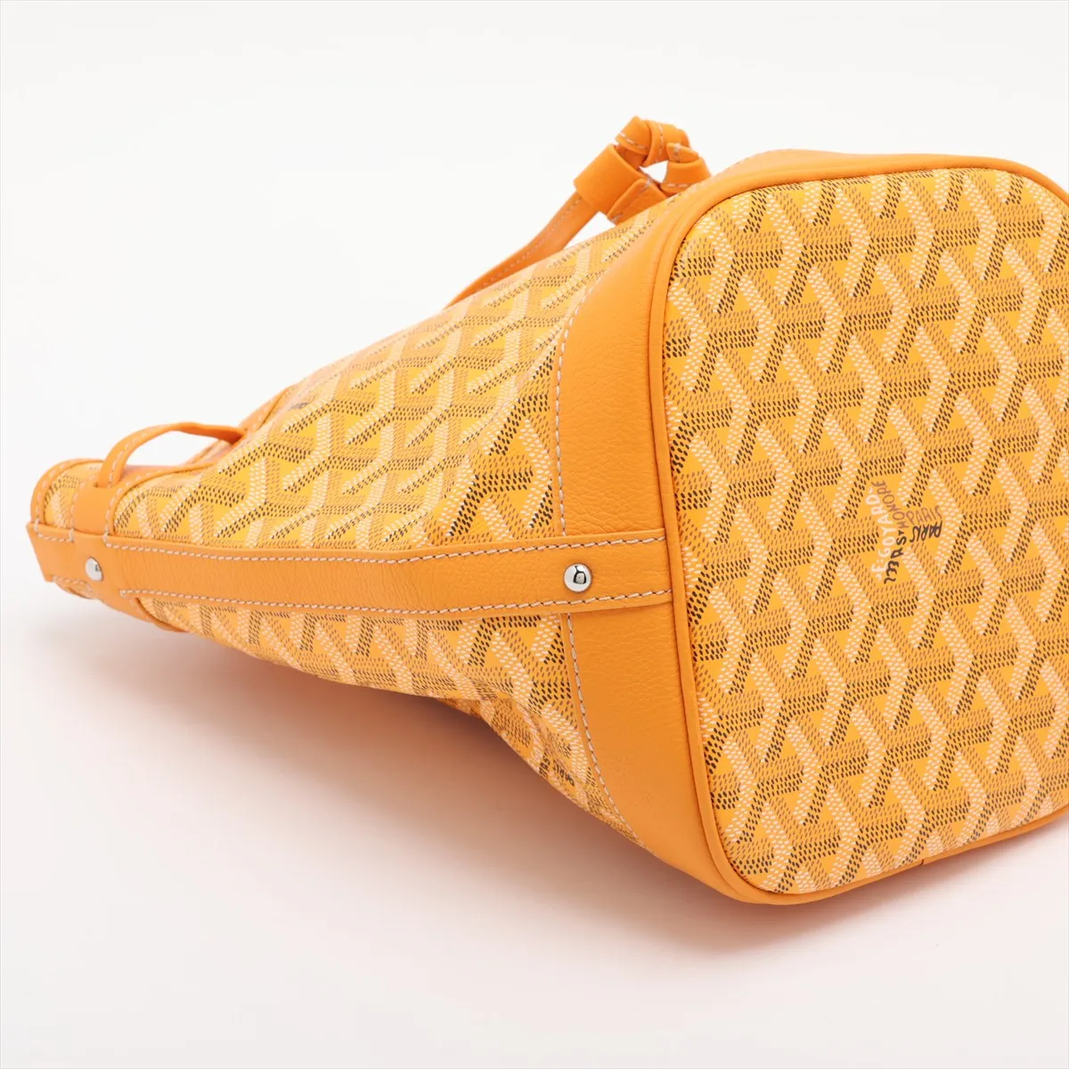 Petit Flot PVC x Leather Shoulder Bag, Yellow, Strap Not Included — view 4