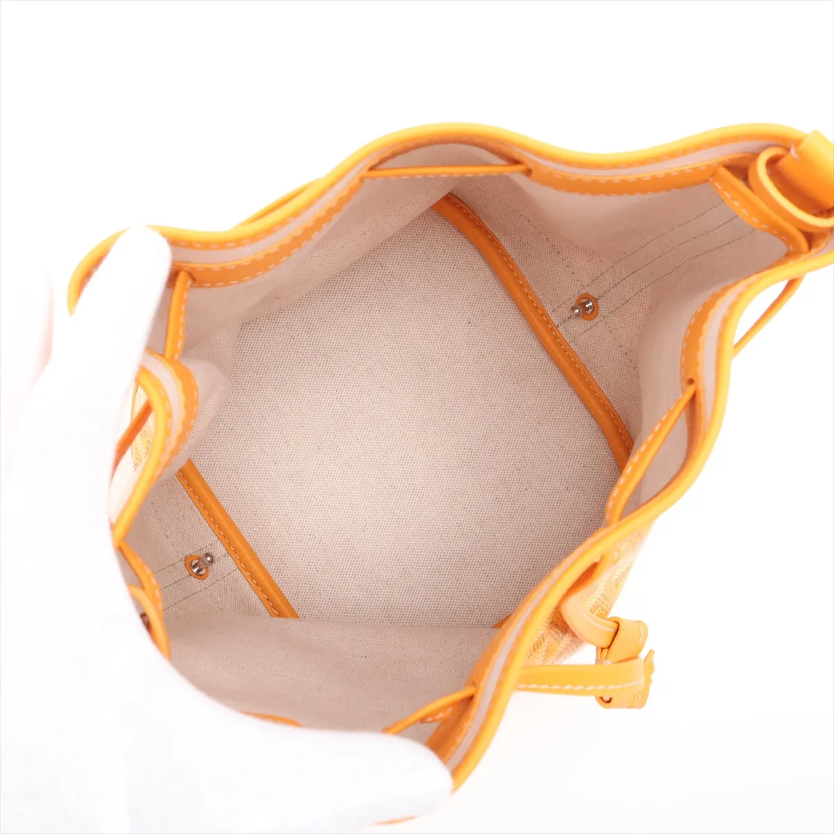 Petit Flot PVC x Leather Shoulder Bag, Yellow, Strap Not Included — view 5