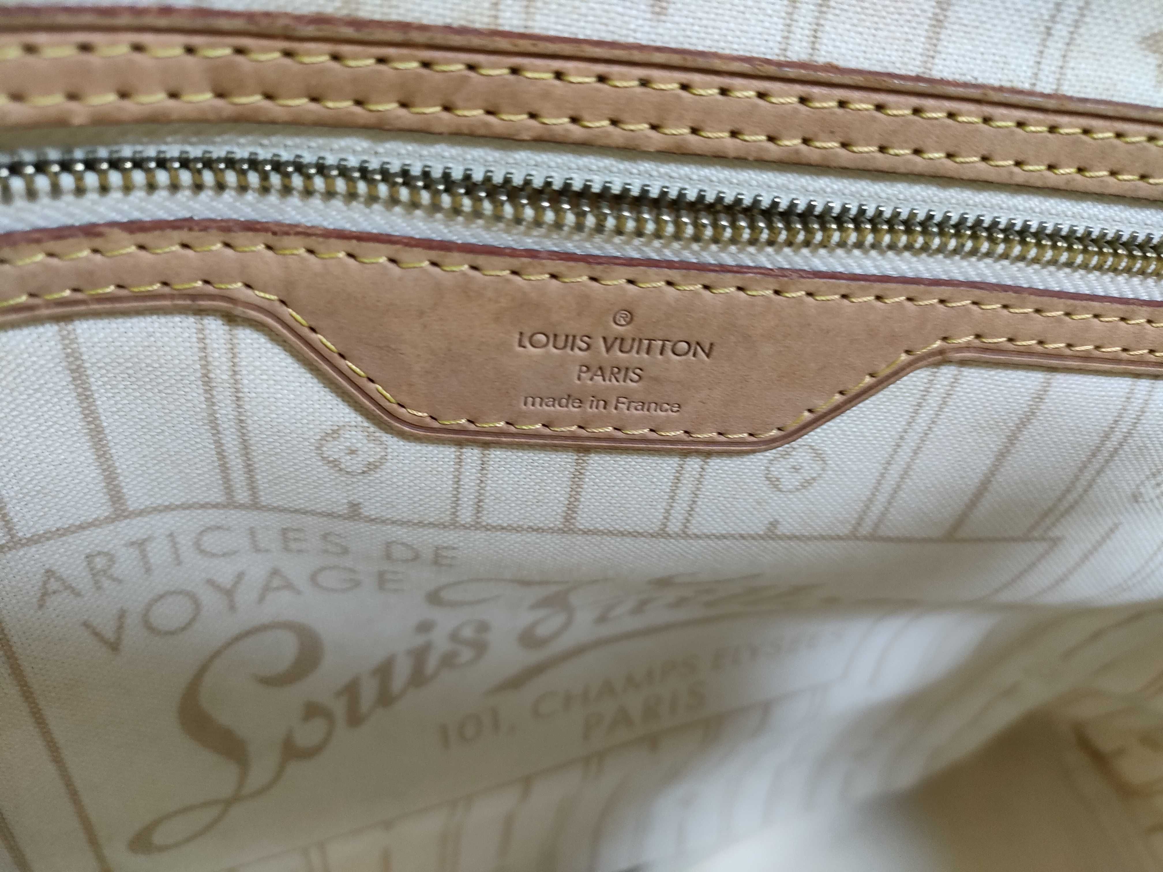 Damier Azur PH - Beige Neverfull Canvas MM Tote Bag — view 9