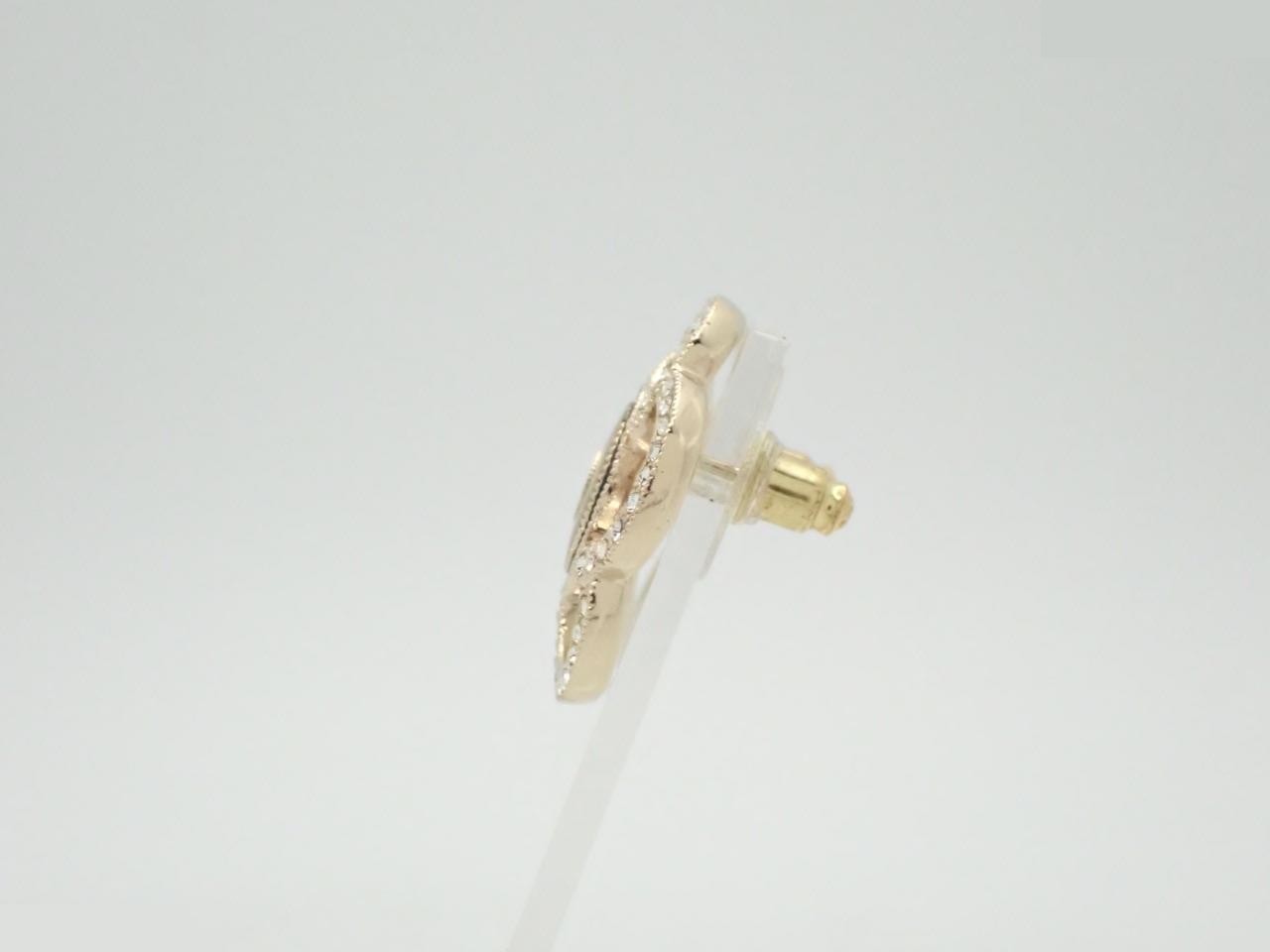 earrings, 17S model, camellia, Coco Mark, aurora stone, 2.3cm wide. — view 3