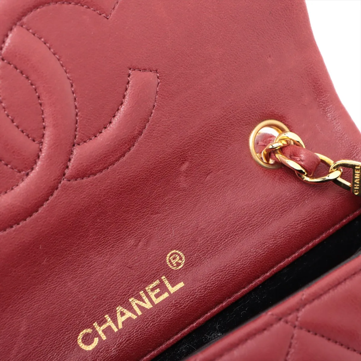 Matelasse Lambskin Single Flap Single Chain Bag Red Gold Hardware 1253410 No. 1 — view 11