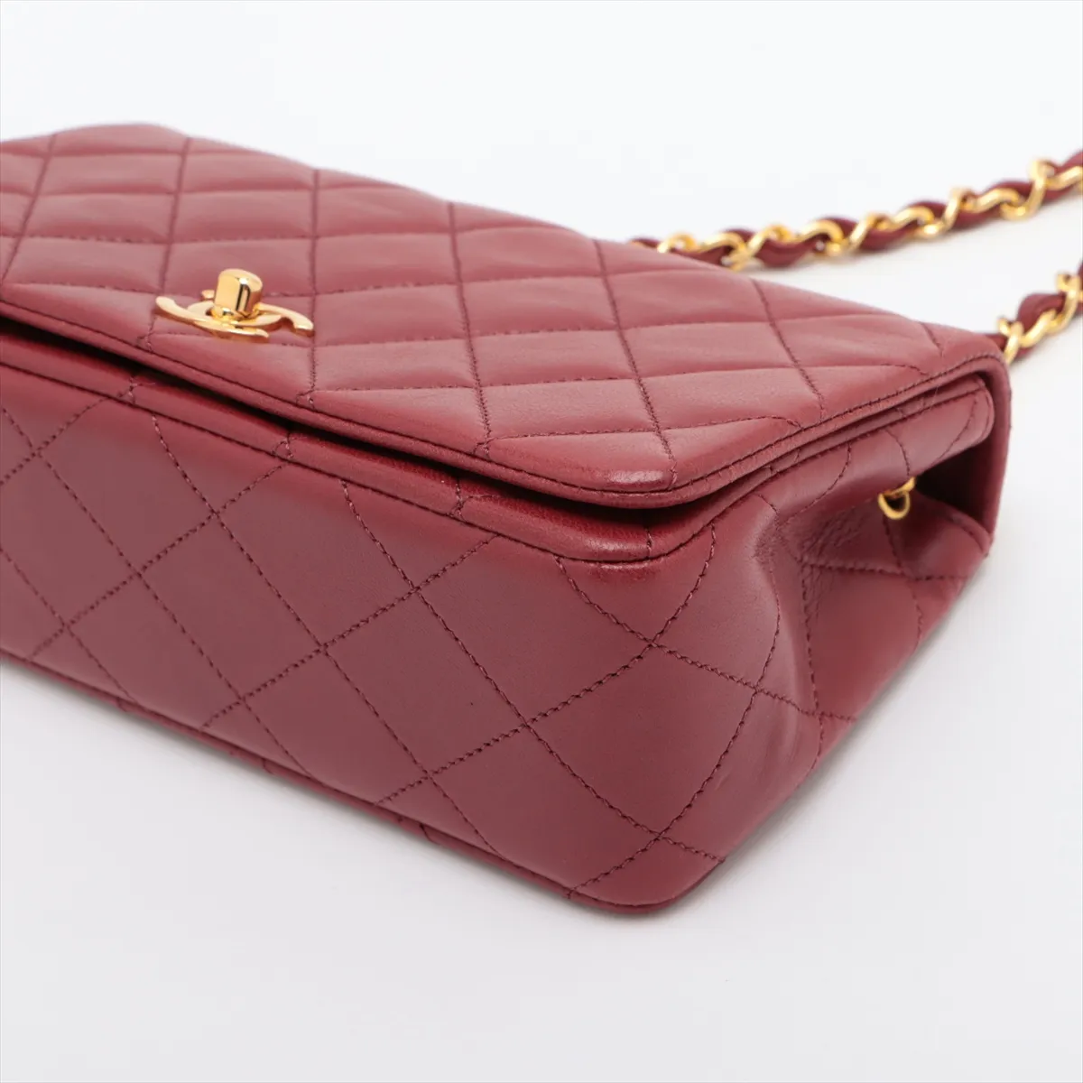 Matelasse Lambskin Single Flap Single Chain Bag Red Gold Hardware 1253410 No. 1 — view 3