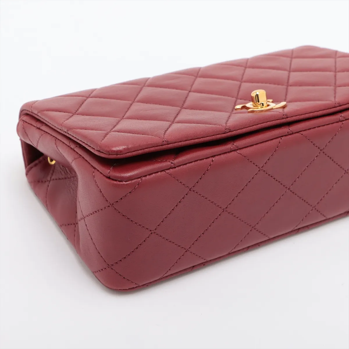 Matelasse Lambskin Single Flap Single Chain Bag Red Gold Hardware 1253410 No. 1 — view 4