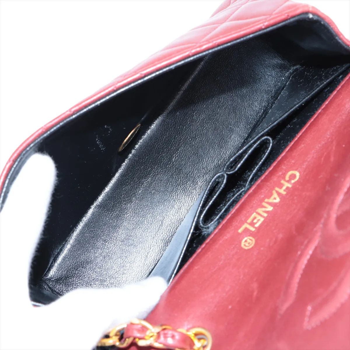 Matelasse Lambskin Single Flap Single Chain Bag Red Gold Hardware 1253410 No. 1 — view 6