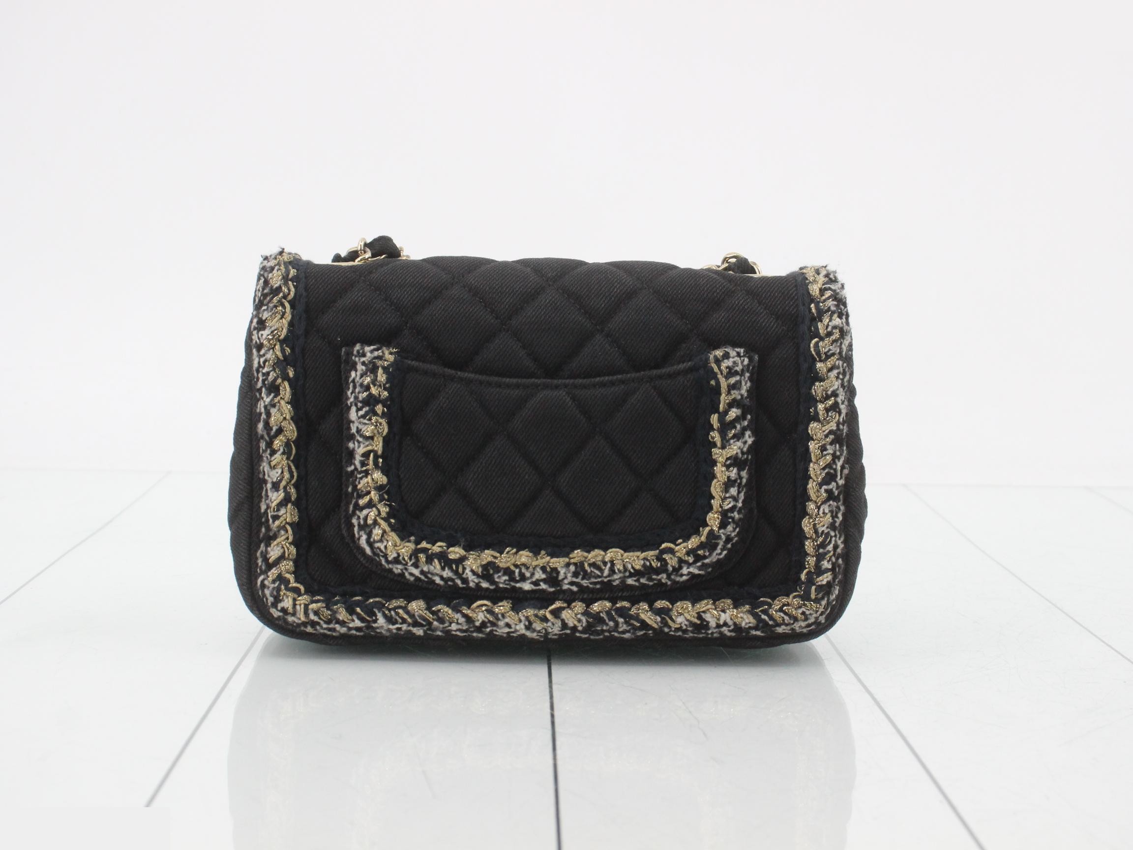 Matelassé Denim Shoulder Bag — view 2