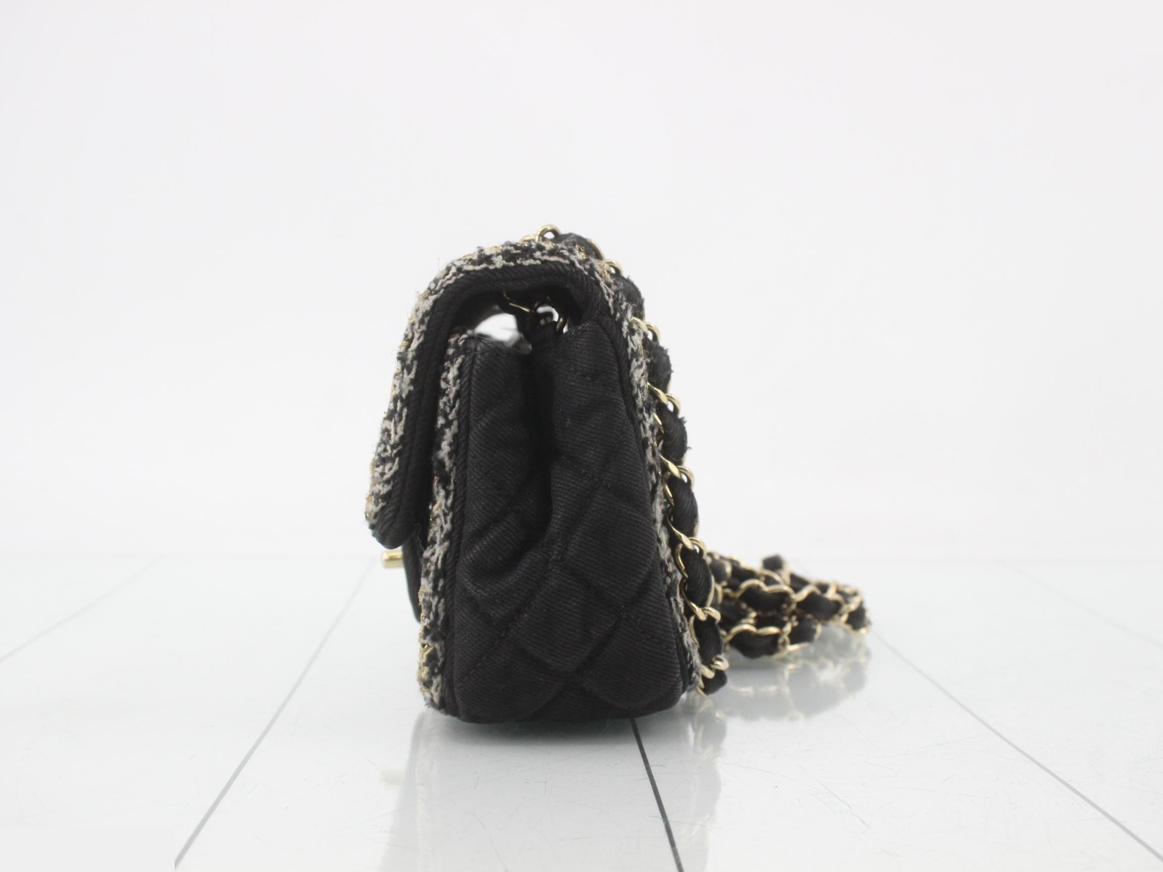 Matelassé Denim Shoulder Bag — view 3