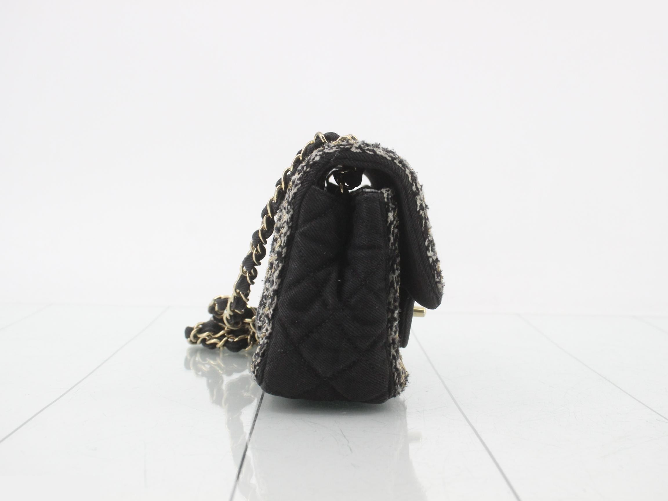 Matelassé Denim Shoulder Bag — view 4