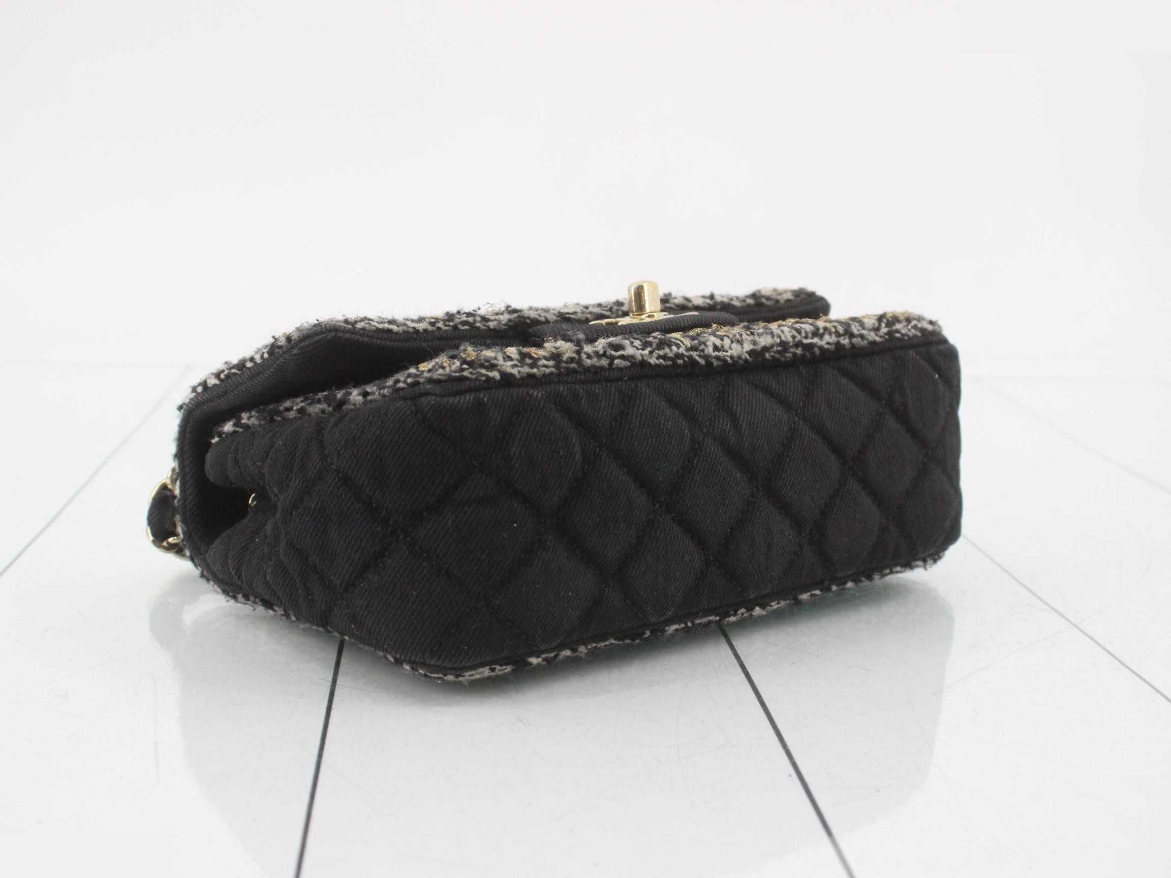 Matelassé Denim Shoulder Bag — view 5