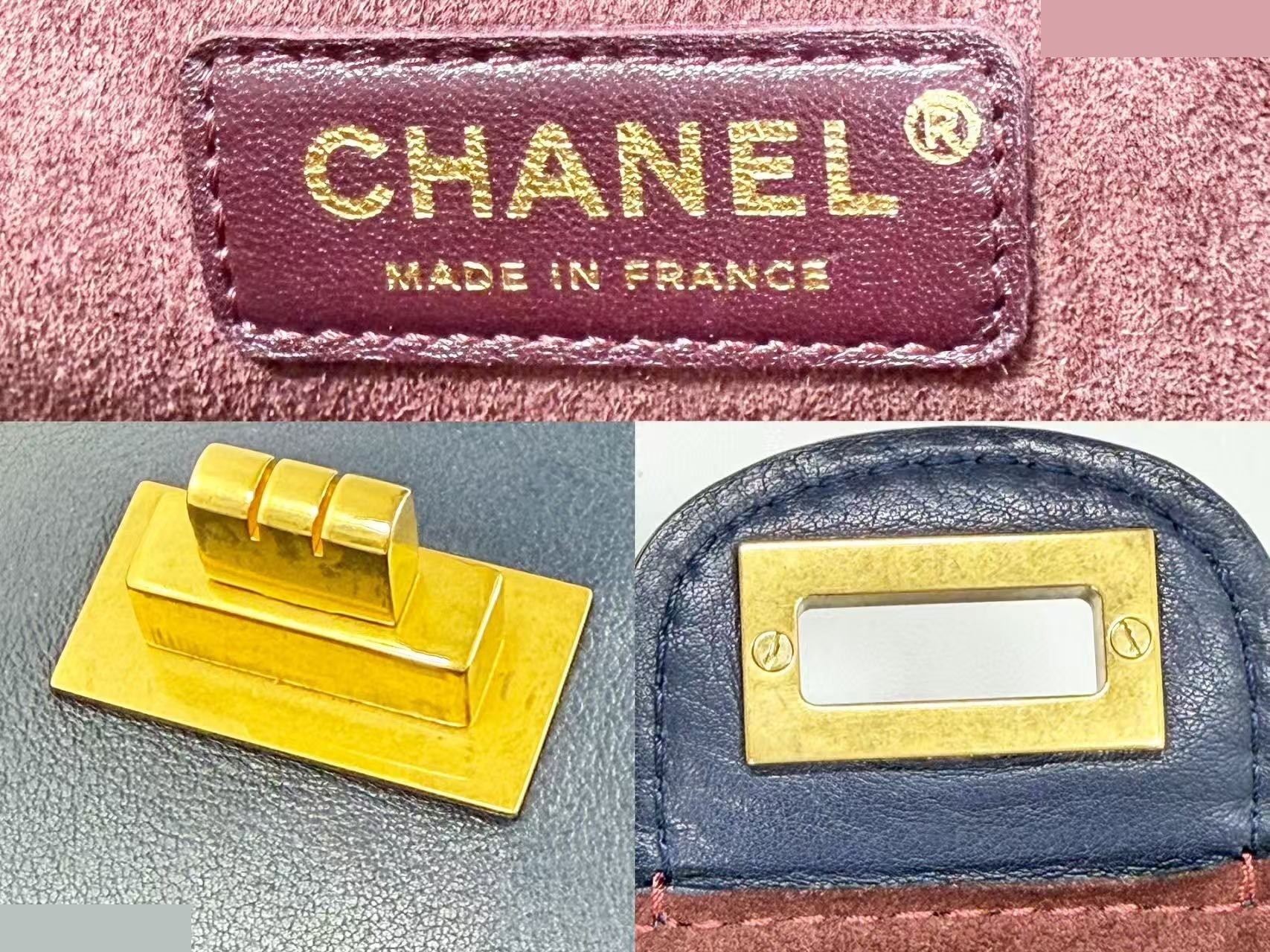2.55 Double flap shoulder bag with medal charm, approximately 25cm wide, serial number in the 23 range. — view 11
