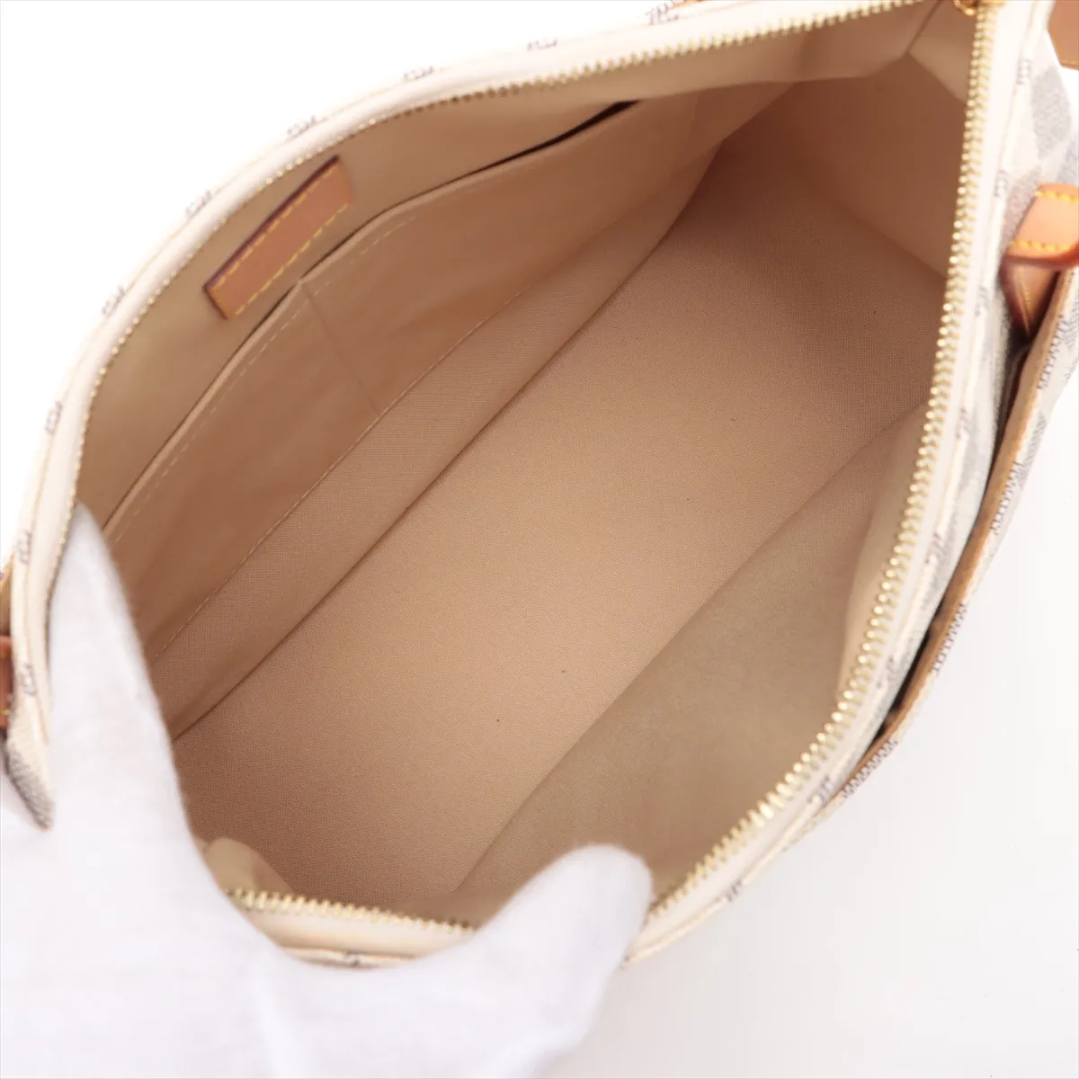 Damier Azur Figeri PM N41176 SN3142 White x Beige — view 7