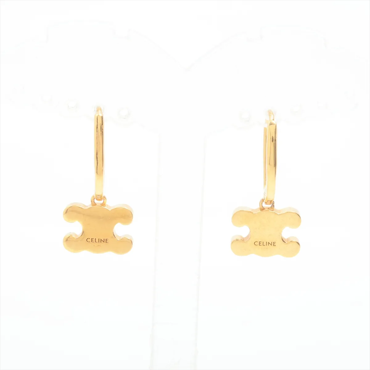 Triomphe Earrings (for both ears) GP x Rhinestone Gold — view 2