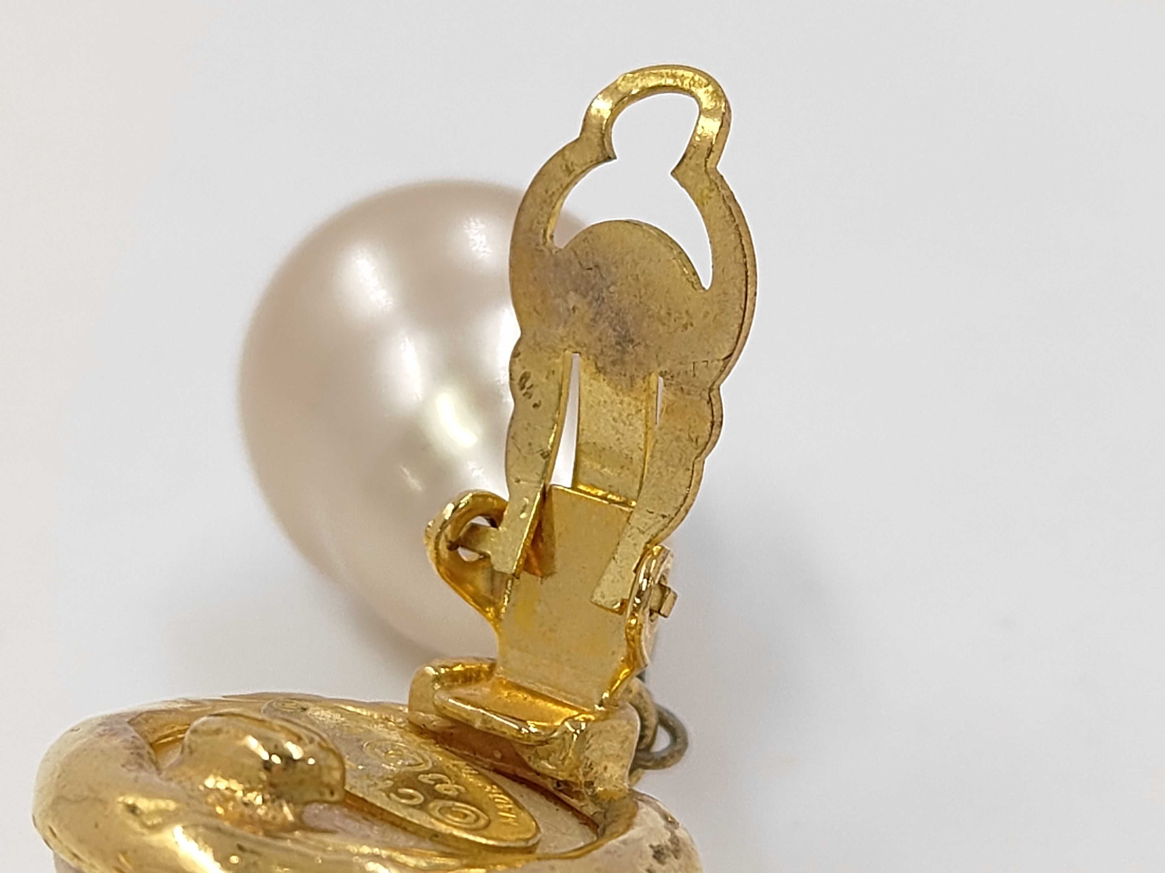 Vintage 93P Drop Faux Pearl Earrings — view 5