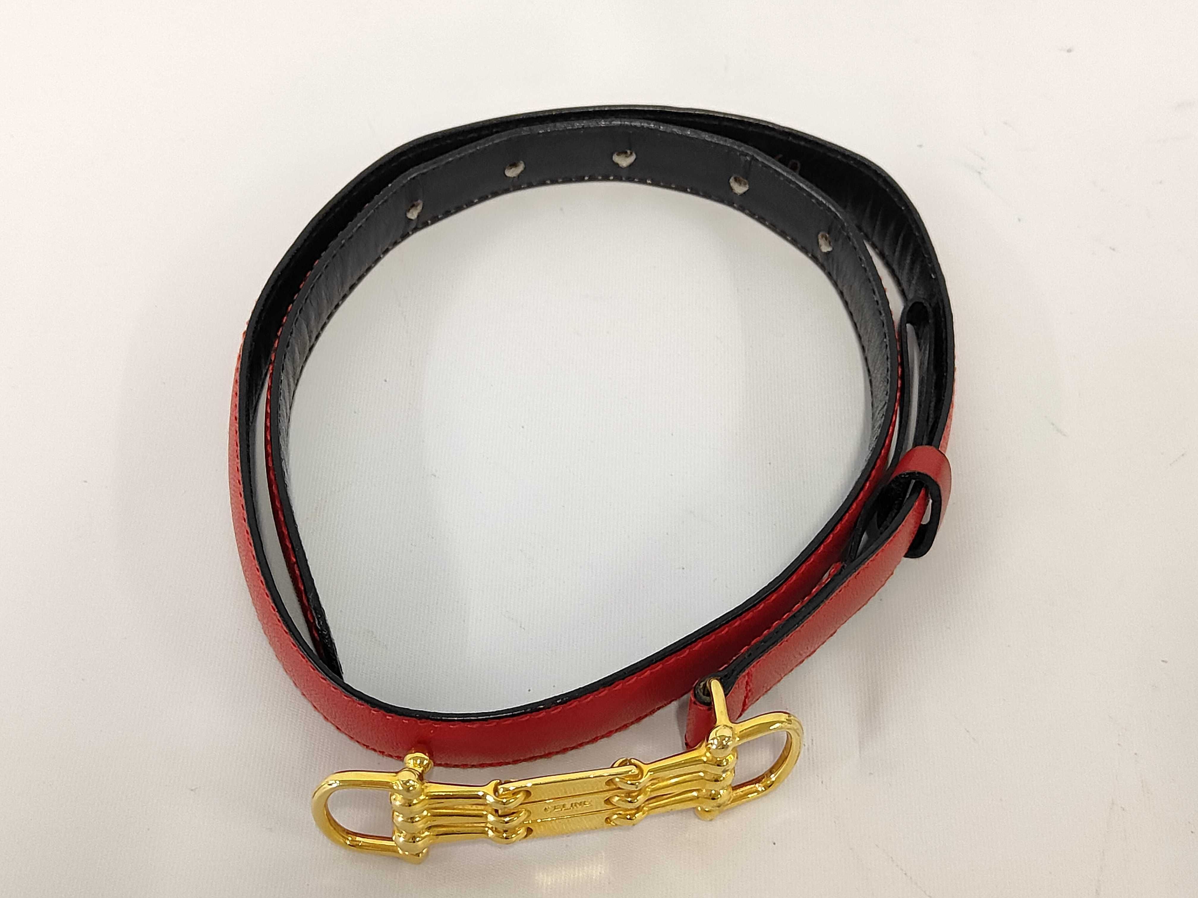 Triple Gold Buckle Leather Belt 60 Belt — view 3