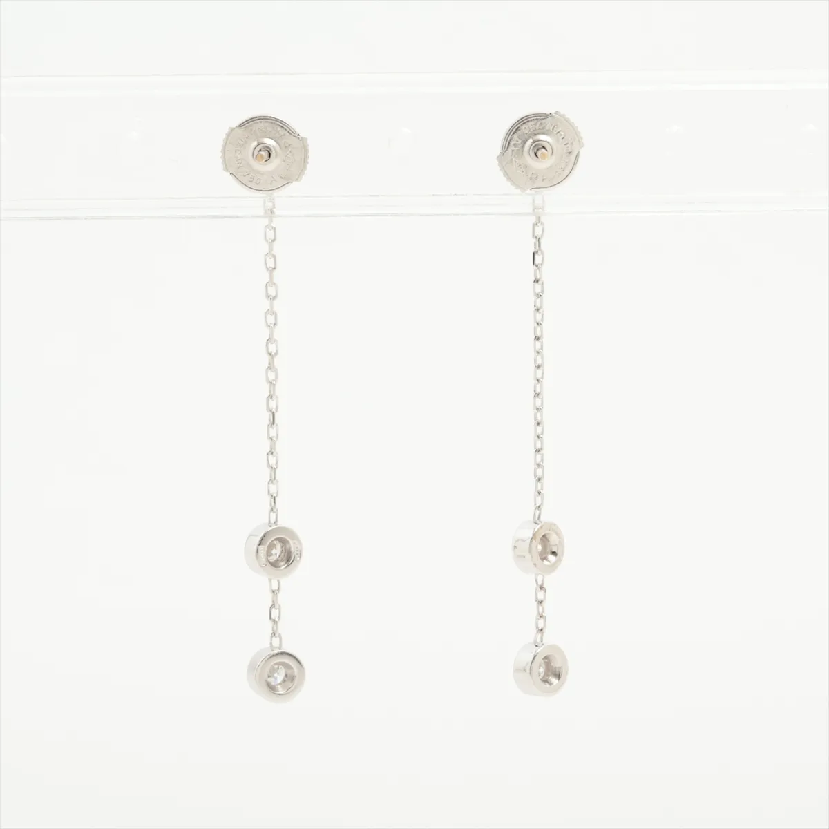diamond earrings, 750 (WG), 3.9g, no brand engraving on the backing. — view 2
