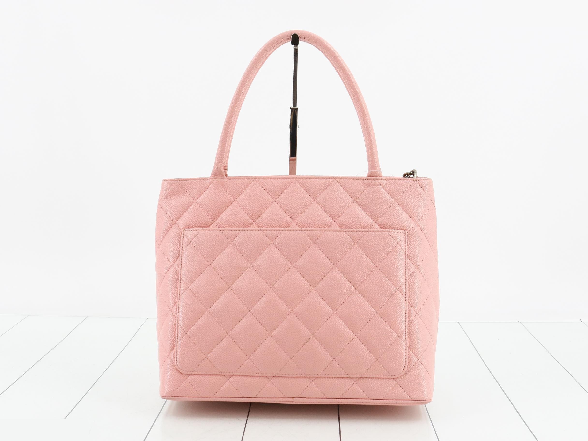 Pink caviar skin reissue tote bag, number 10s — view 2