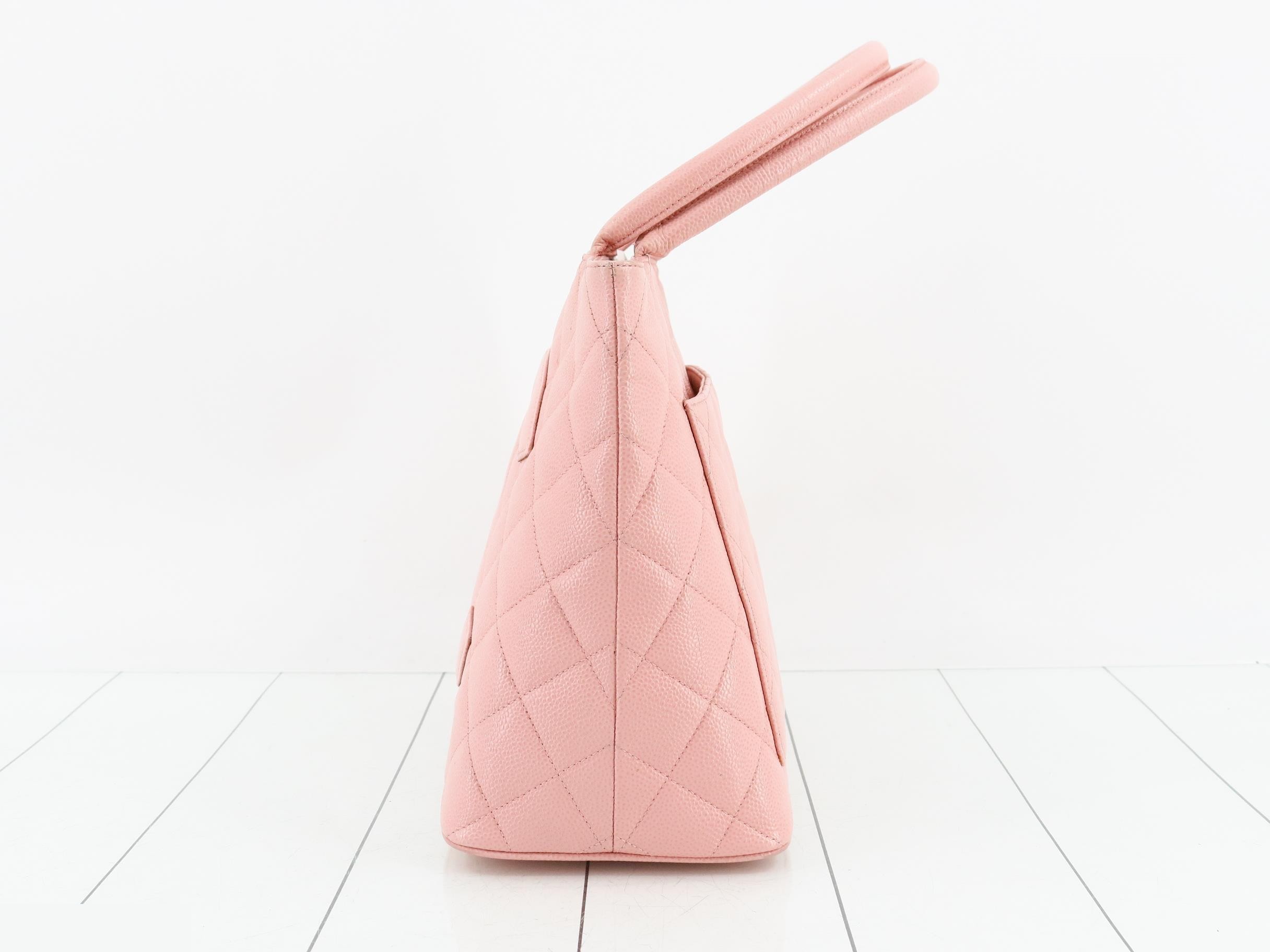 Pink caviar skin reissue tote bag, number 10s — view 3