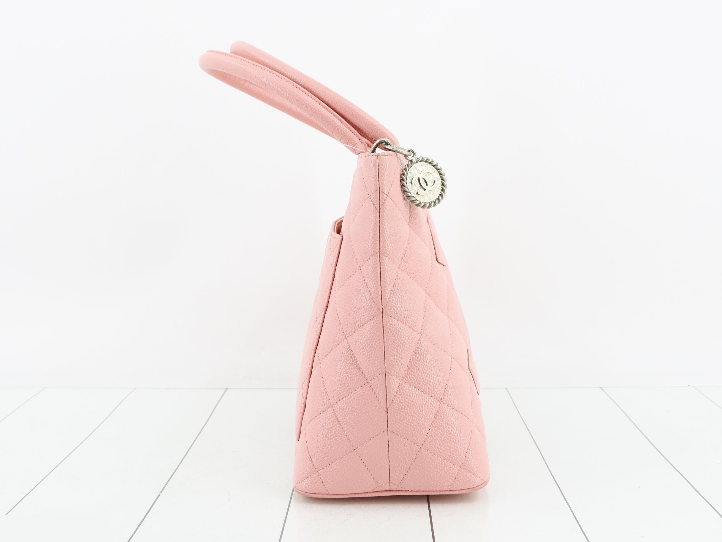Pink caviar skin reissue tote bag, number 10s — view 4