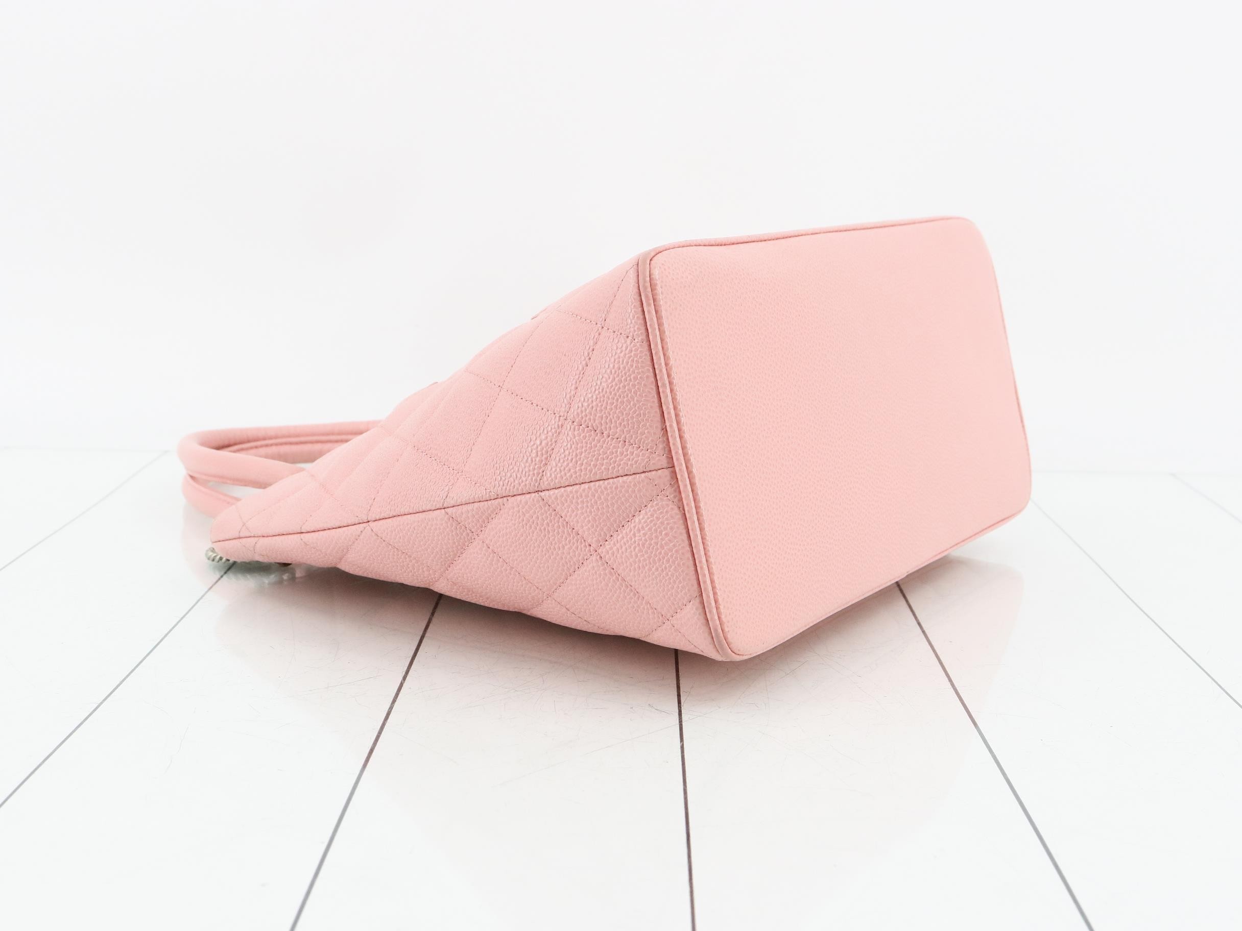 Pink caviar skin reissue tote bag, number 10s — view 5