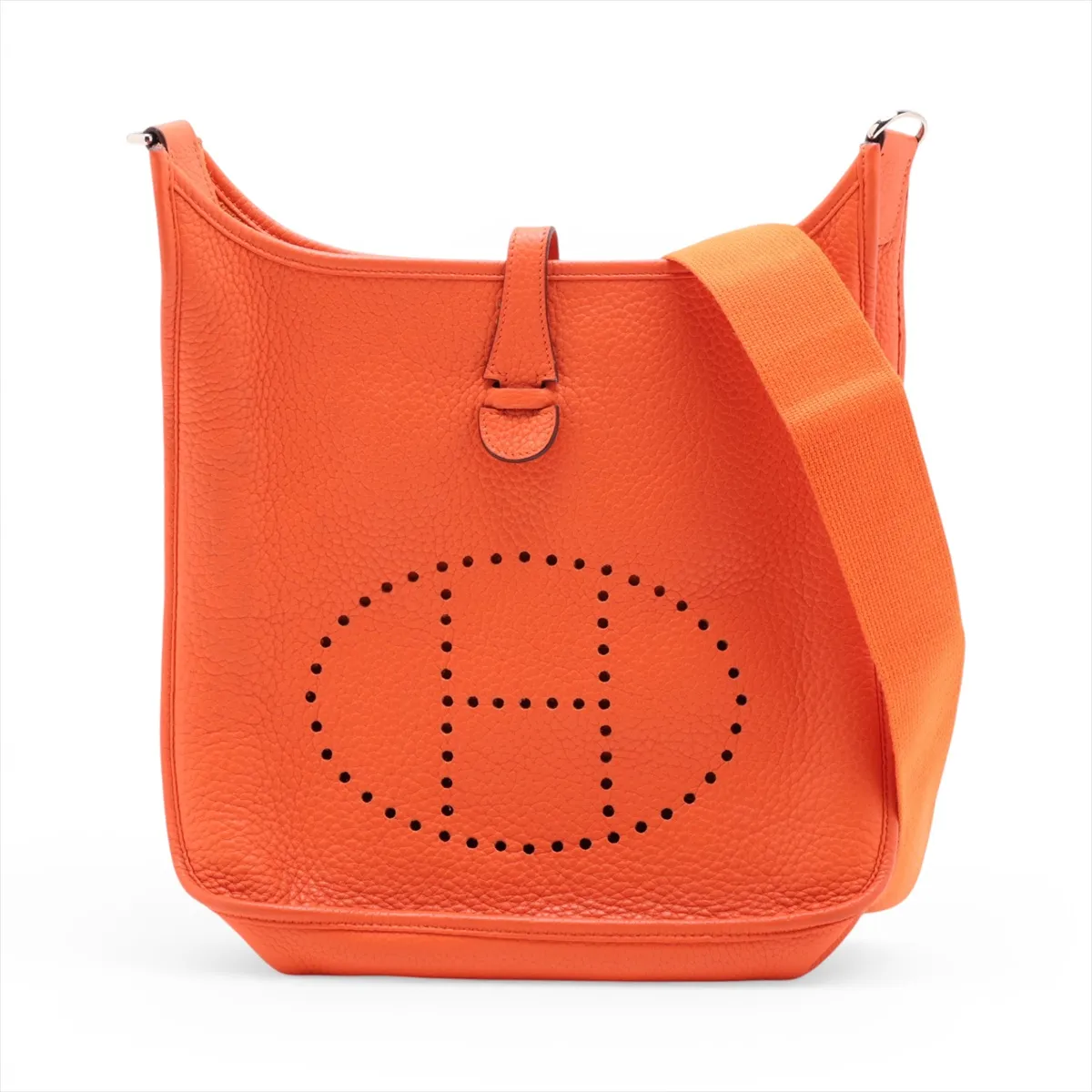 Evelyne 3 29 PM Taurillon Clemence Orange Silver Hardware T:2015