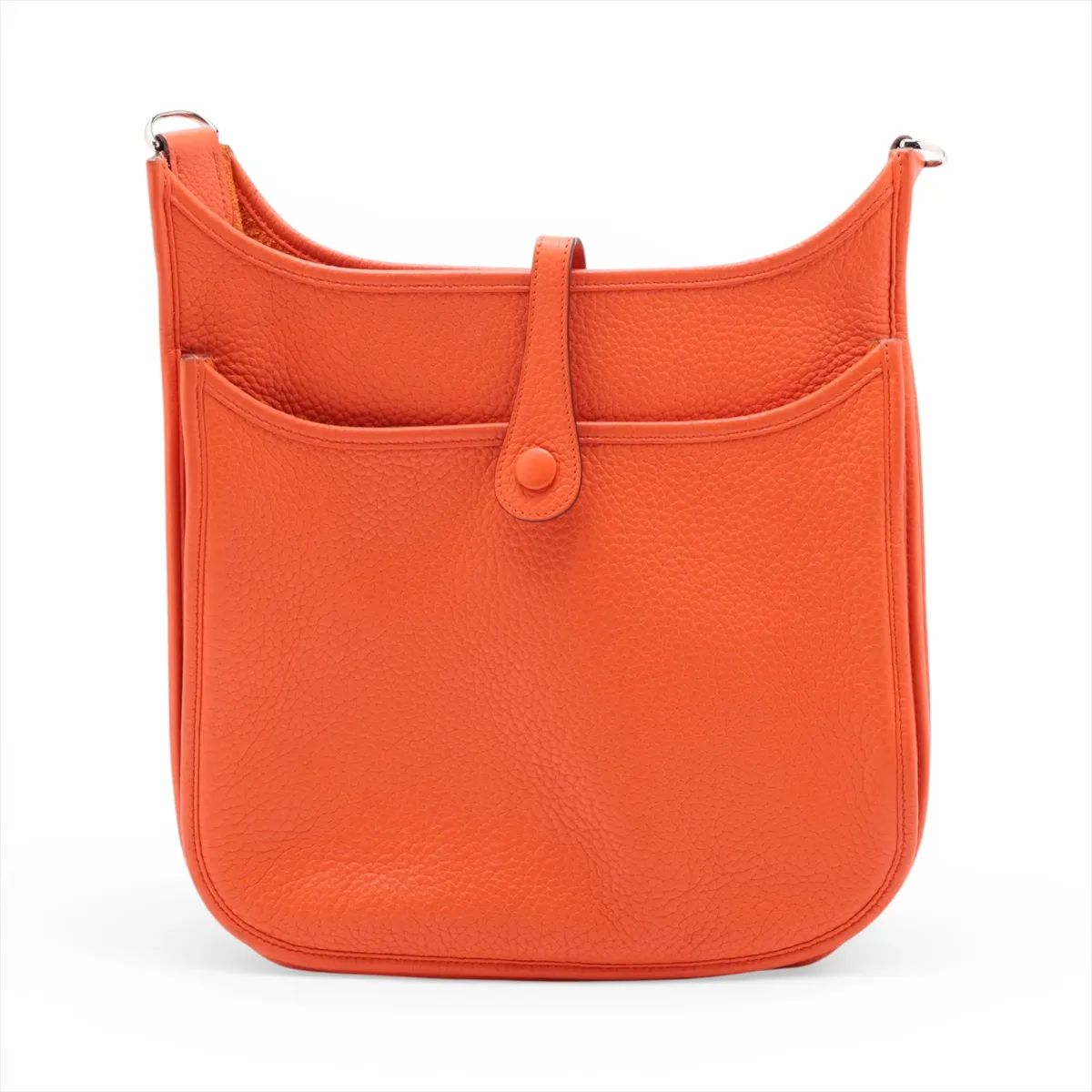 Evelyne 3 29 PM Taurillon Clemence Orange Silver Hardware T:2015 — view 2