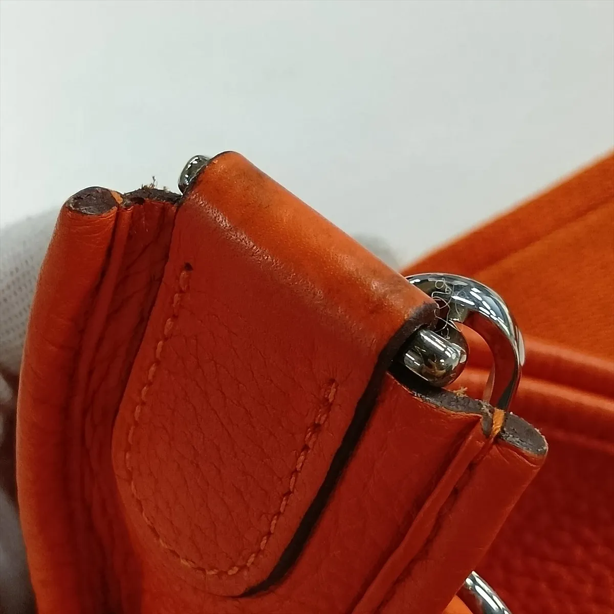 Evelyne 3 29 PM Taurillon Clemence Orange Silver Hardware T:2015 — view 11