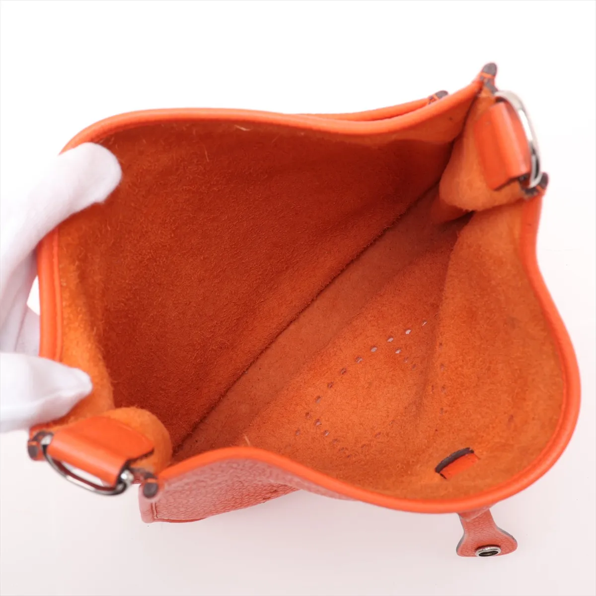 Evelyne 3 29 PM Taurillon Clemence Orange Silver Hardware T:2015 — view 6