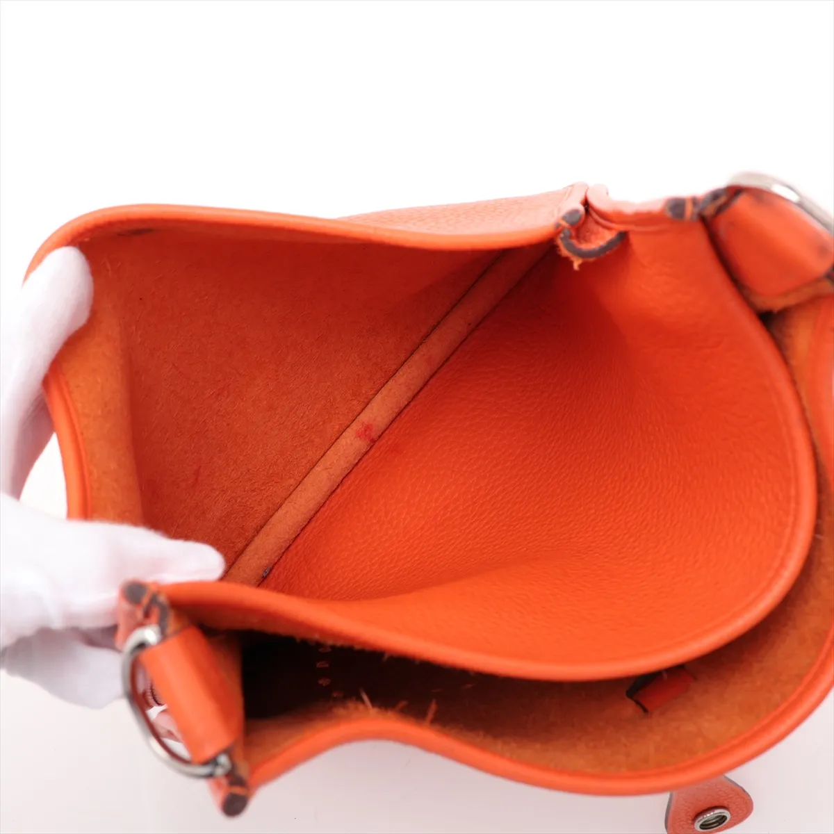 Evelyne 3 29 PM Taurillon Clemence Orange Silver Hardware T:2015 — view 7
