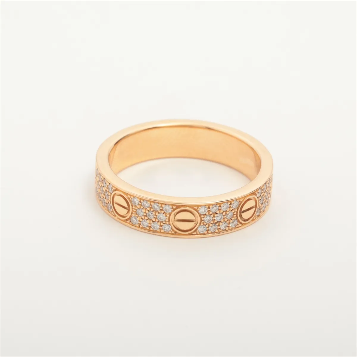 Love SM Pave Diamond Ring 750(PG) 3.6g 47 UB5060 — view 2