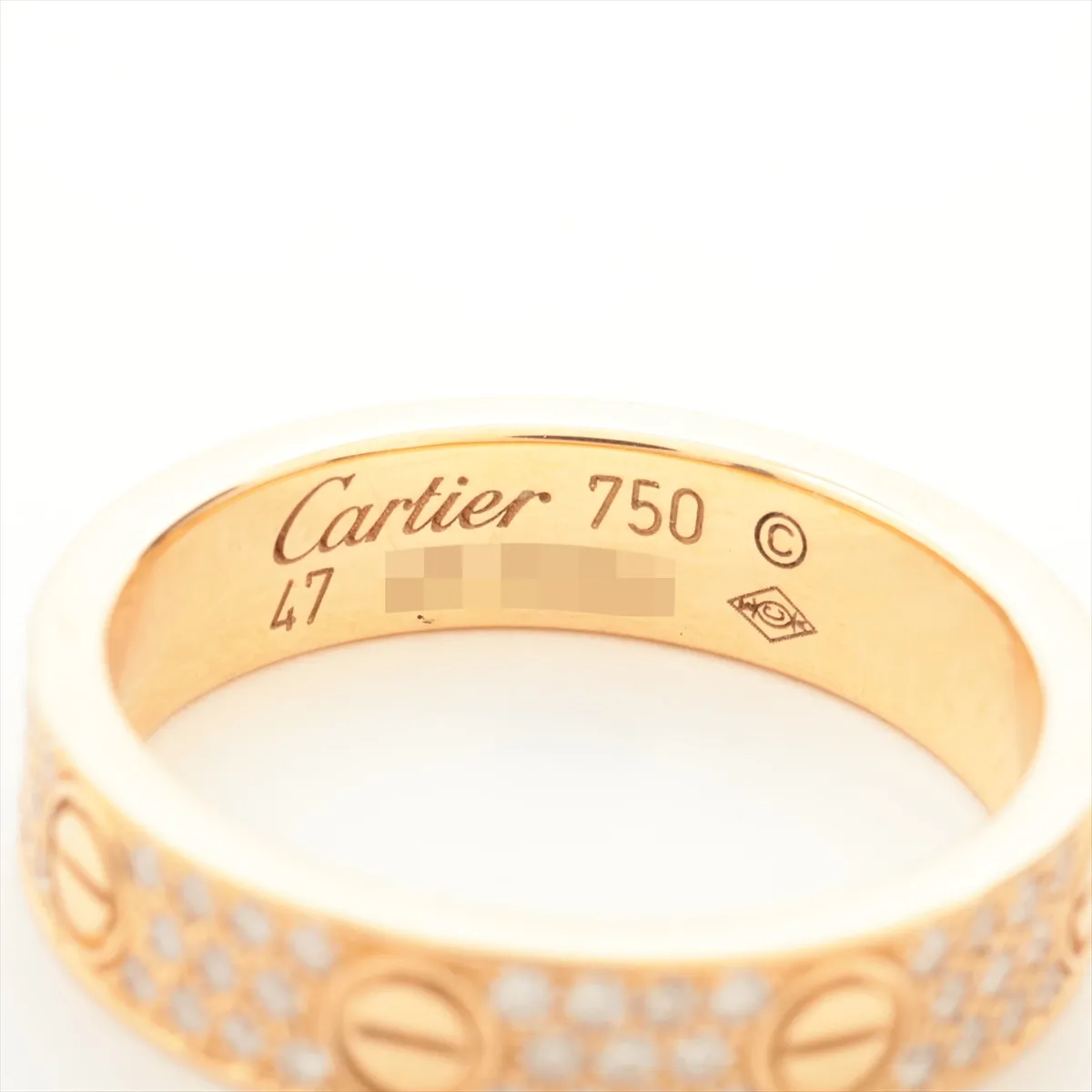 Love SM Pave Diamond Ring 750(PG) 3.6g 47 UB5060 — view 3