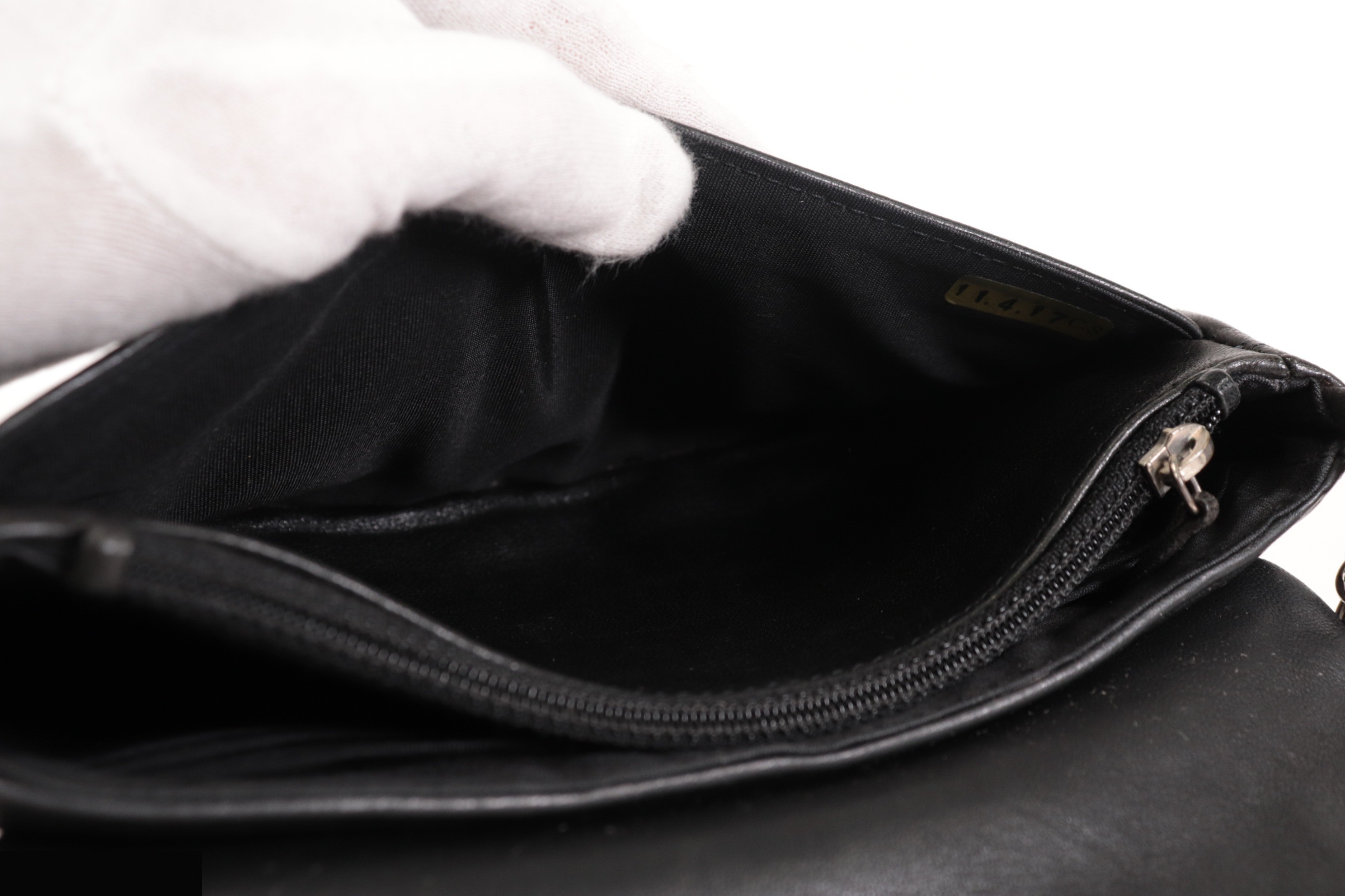 Coco Mark Lamb Chain Wallet, Silver Hardware, Series 14 — view 11