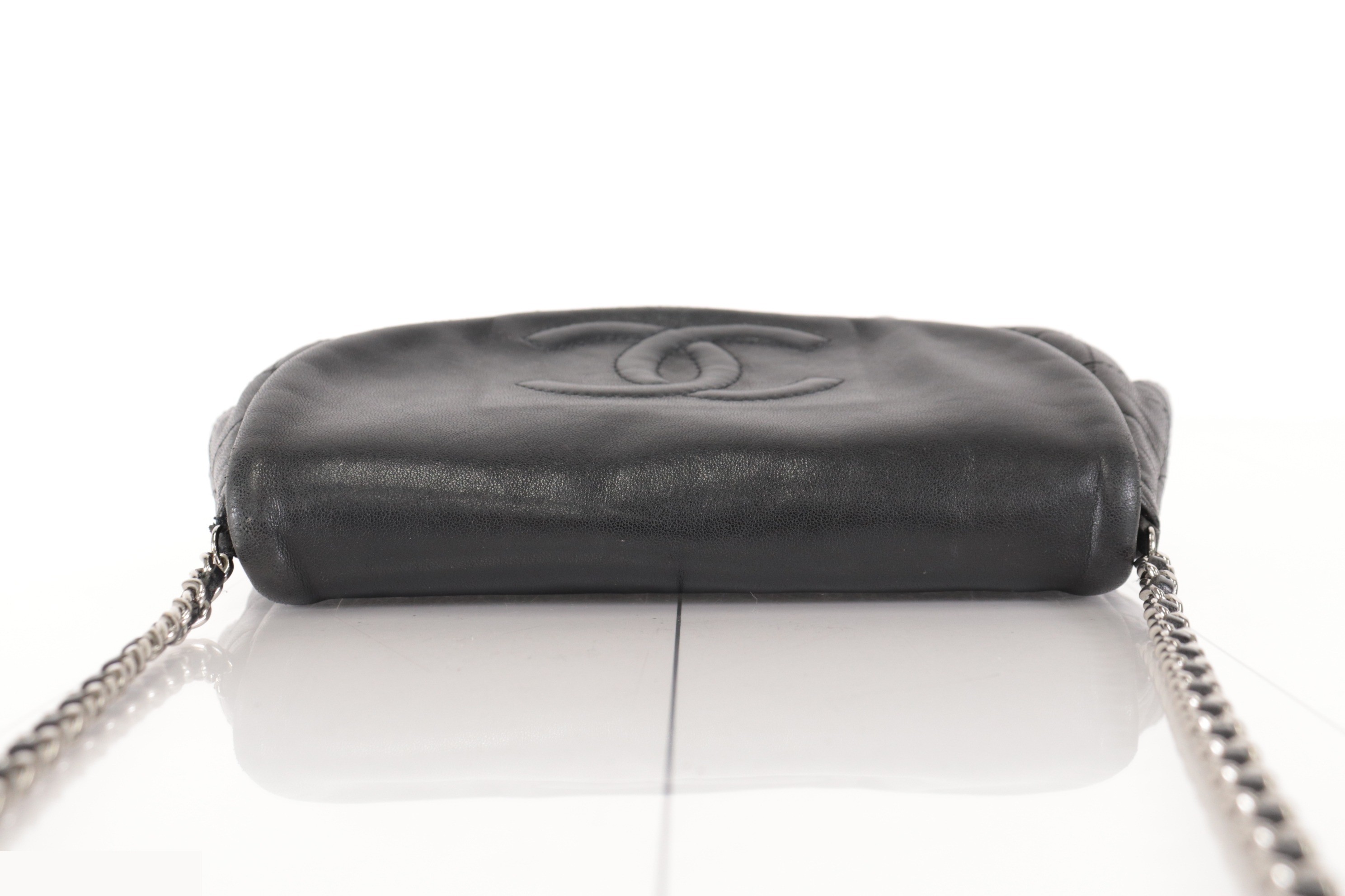Coco Mark Lamb Chain Wallet, Silver Hardware, Series 14 — view 6