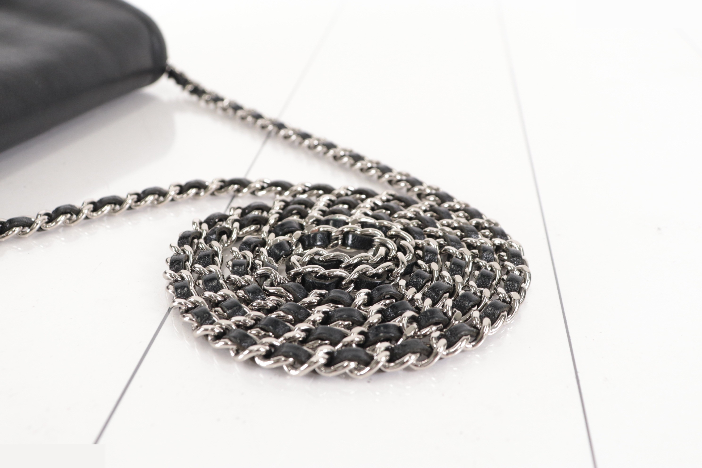 Coco Mark Lamb Chain Wallet, Silver Hardware, Series 14 — view 8