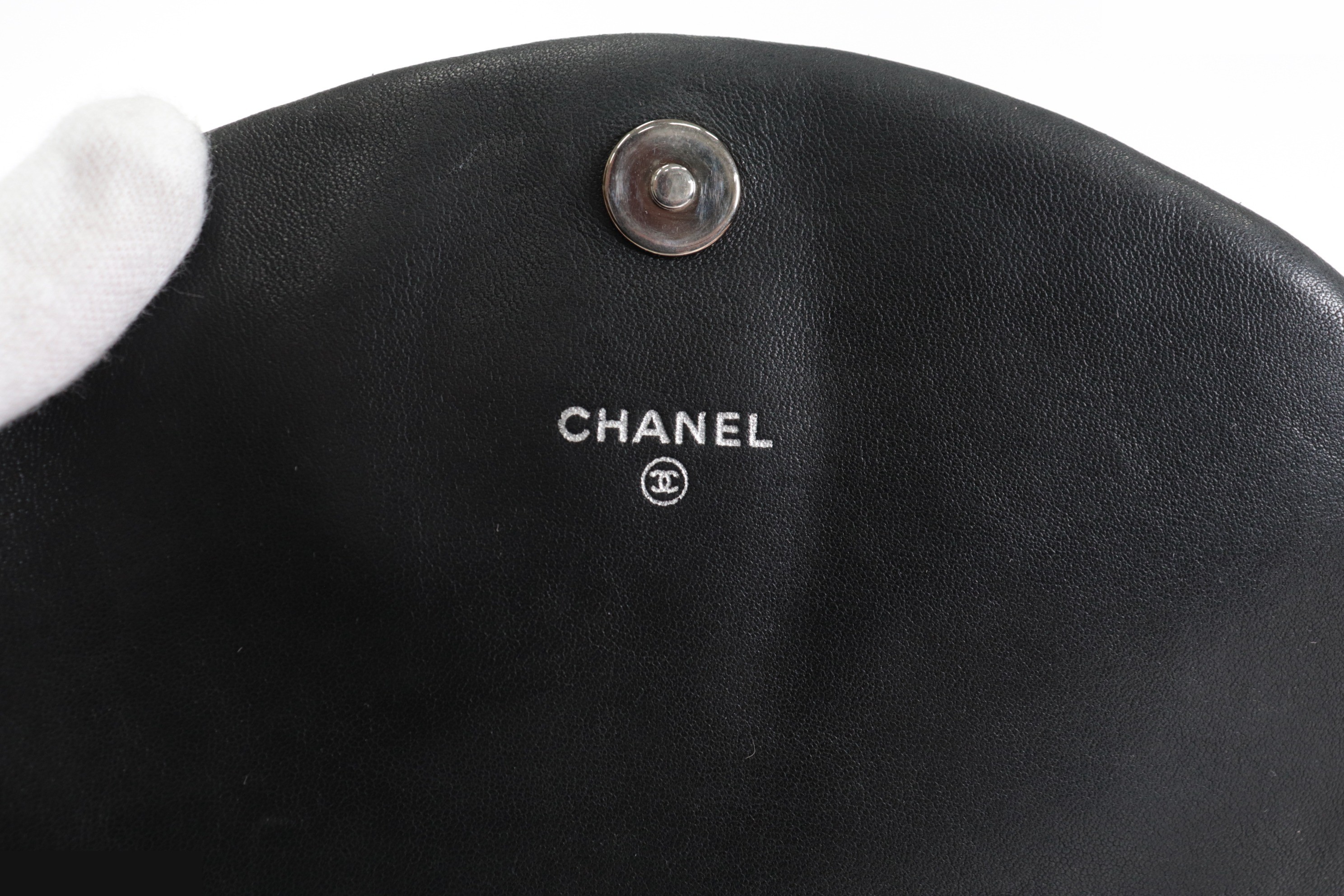 Coco Mark Lamb Chain Wallet, Silver Hardware, Series 14 — view 9