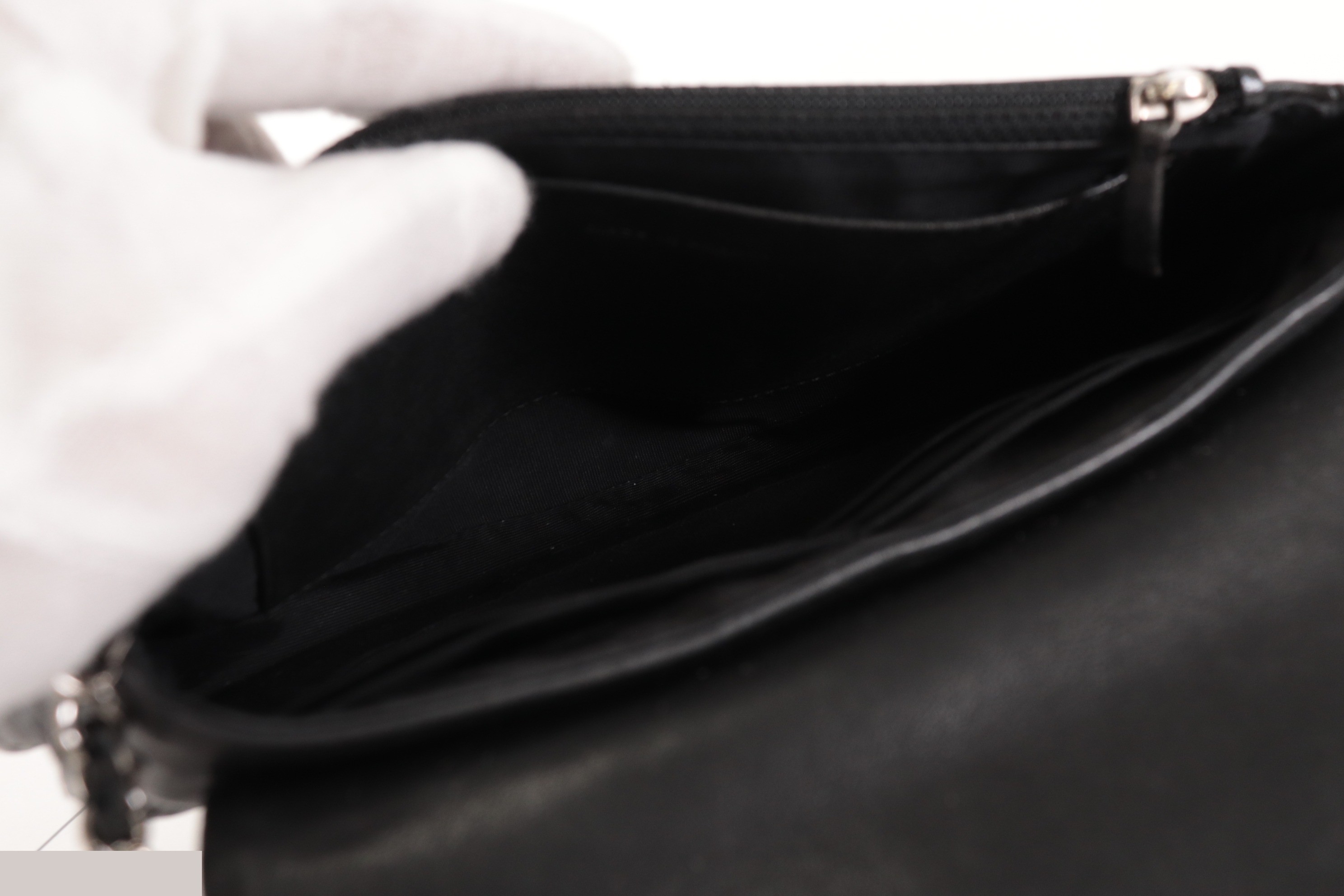 Coco Mark Lamb Chain Wallet, Silver Hardware, Series 14 — view 10
