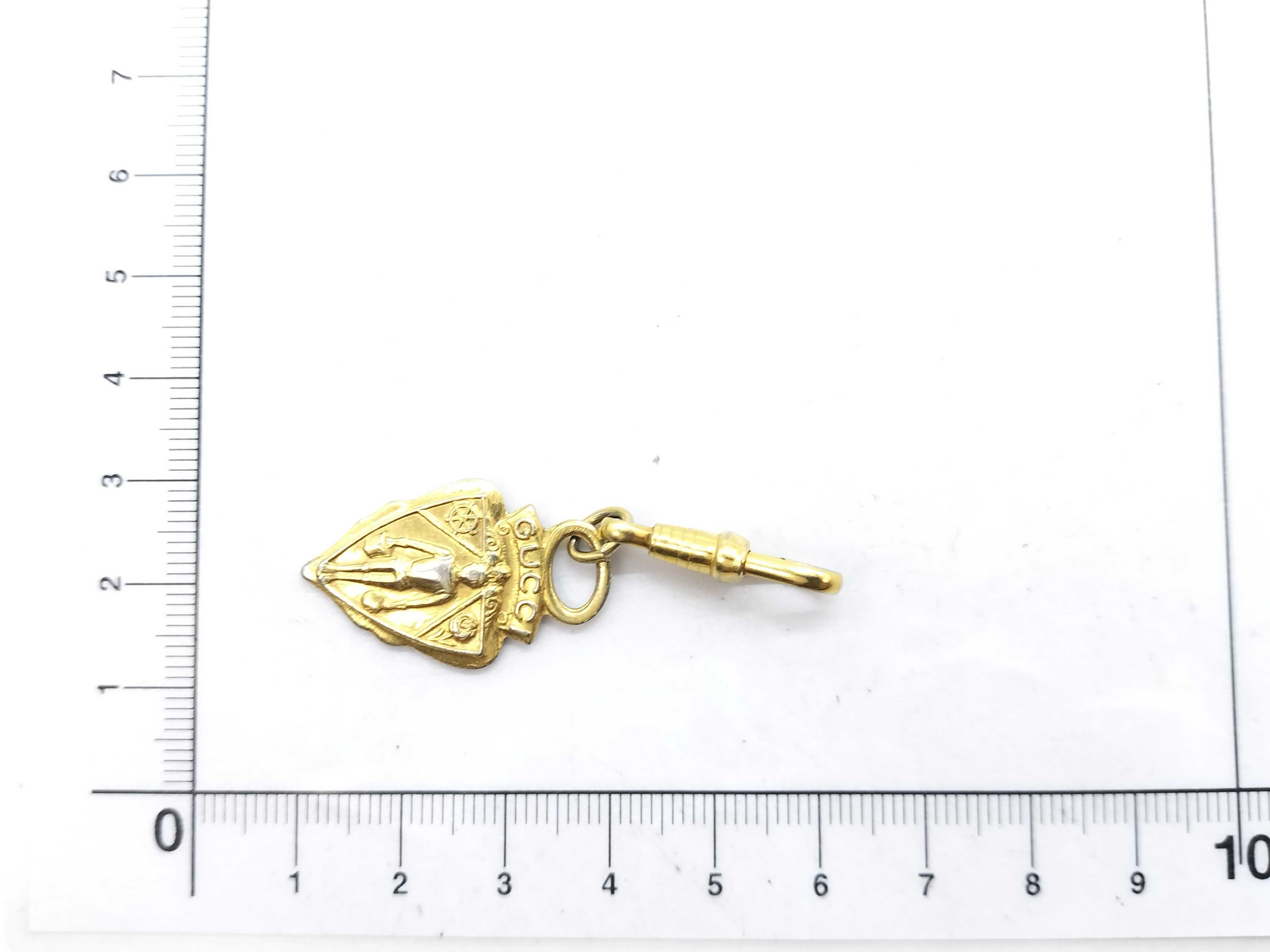 Old Gucci Crest Charm Keychain Key Case — view 6